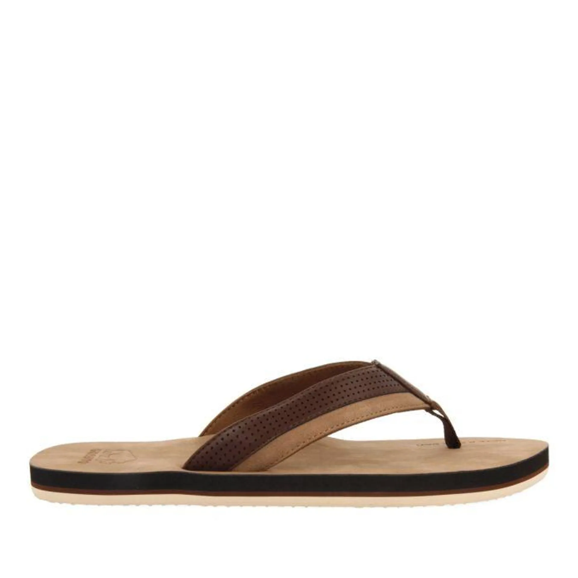 BROWN SANDALS WITH BICOLOR CUT FOR MEN BRENT