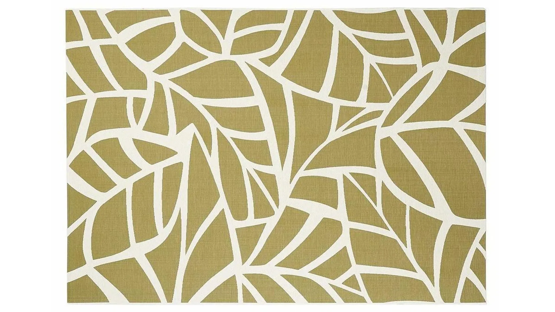 Alfombra interior exterior blanco crema y verde 123 x 180 cm GARANCE