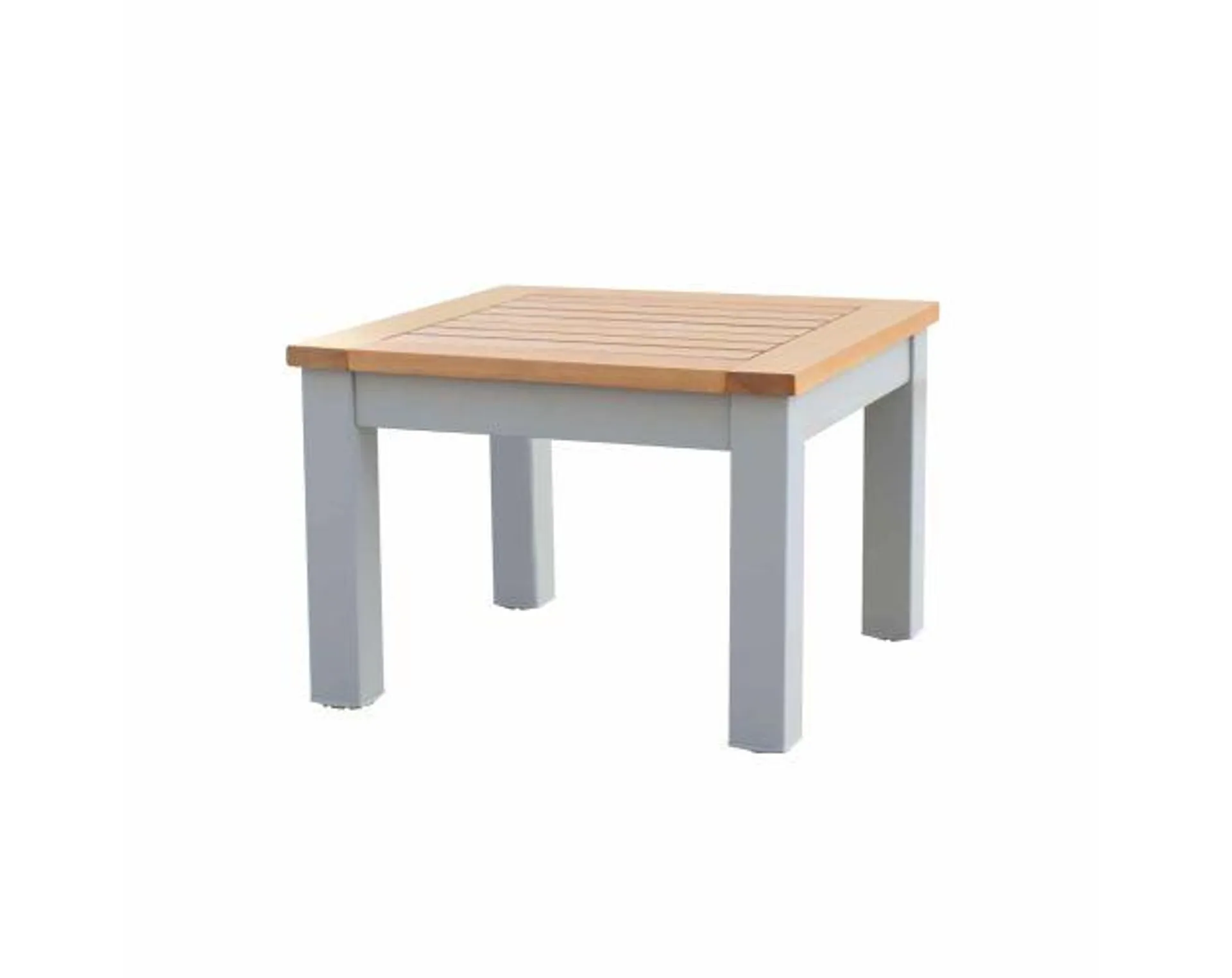 Mesa auxiliar de jardín chillvert bérgamo aluminio y madera 46,1x6,1x32,5 c