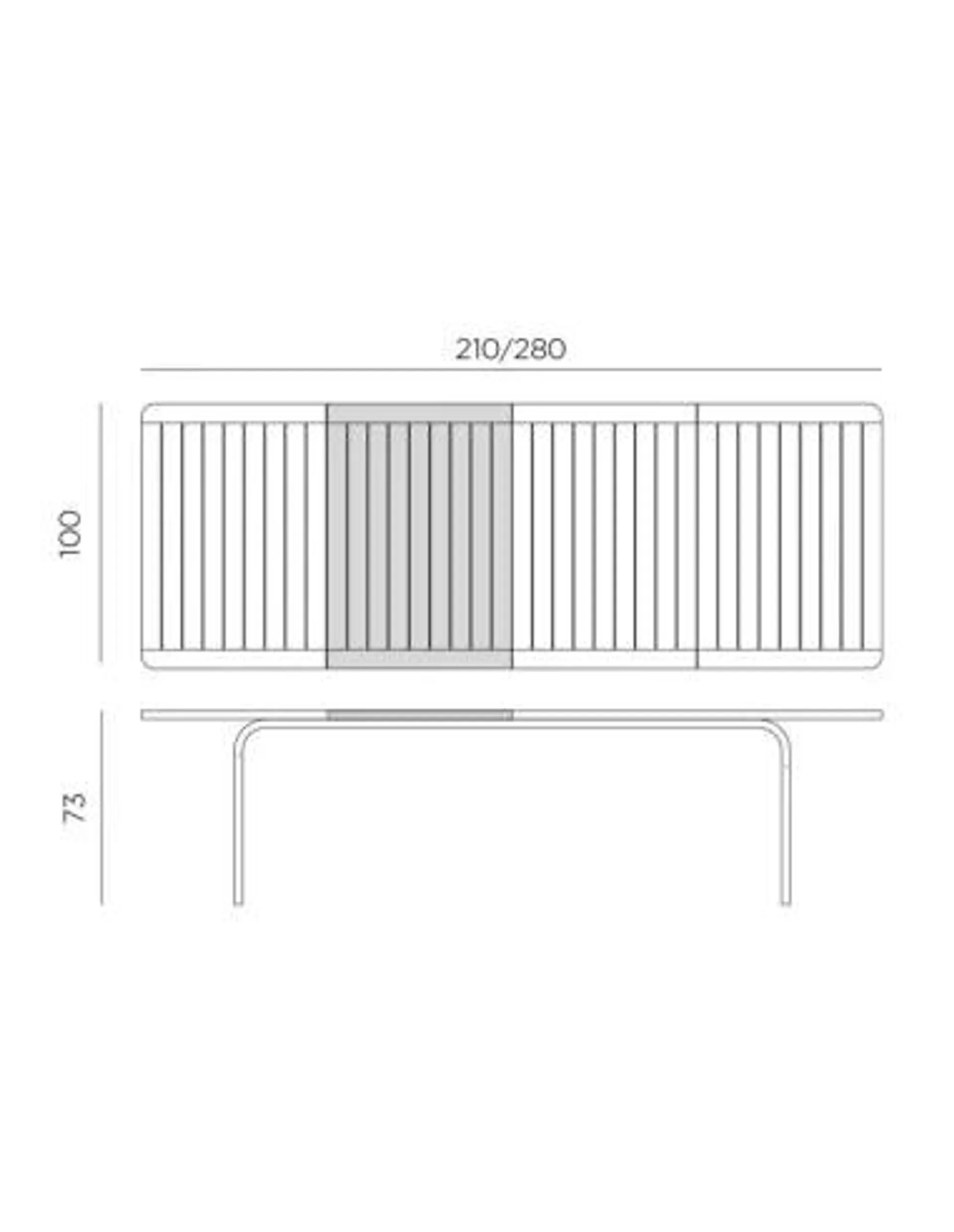 Mesa Extensible Nardi Alloro 210/280 Blanca