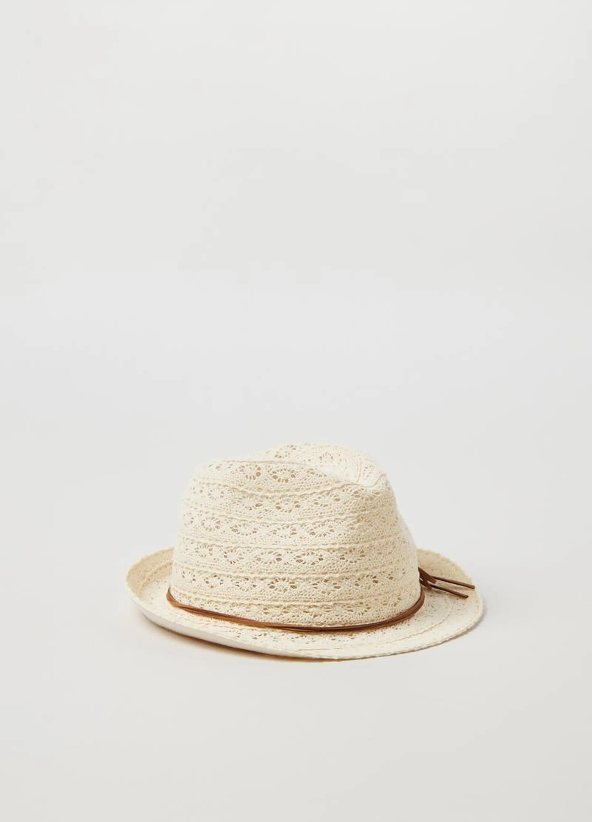 Sombrero Trilby de bordado inglés