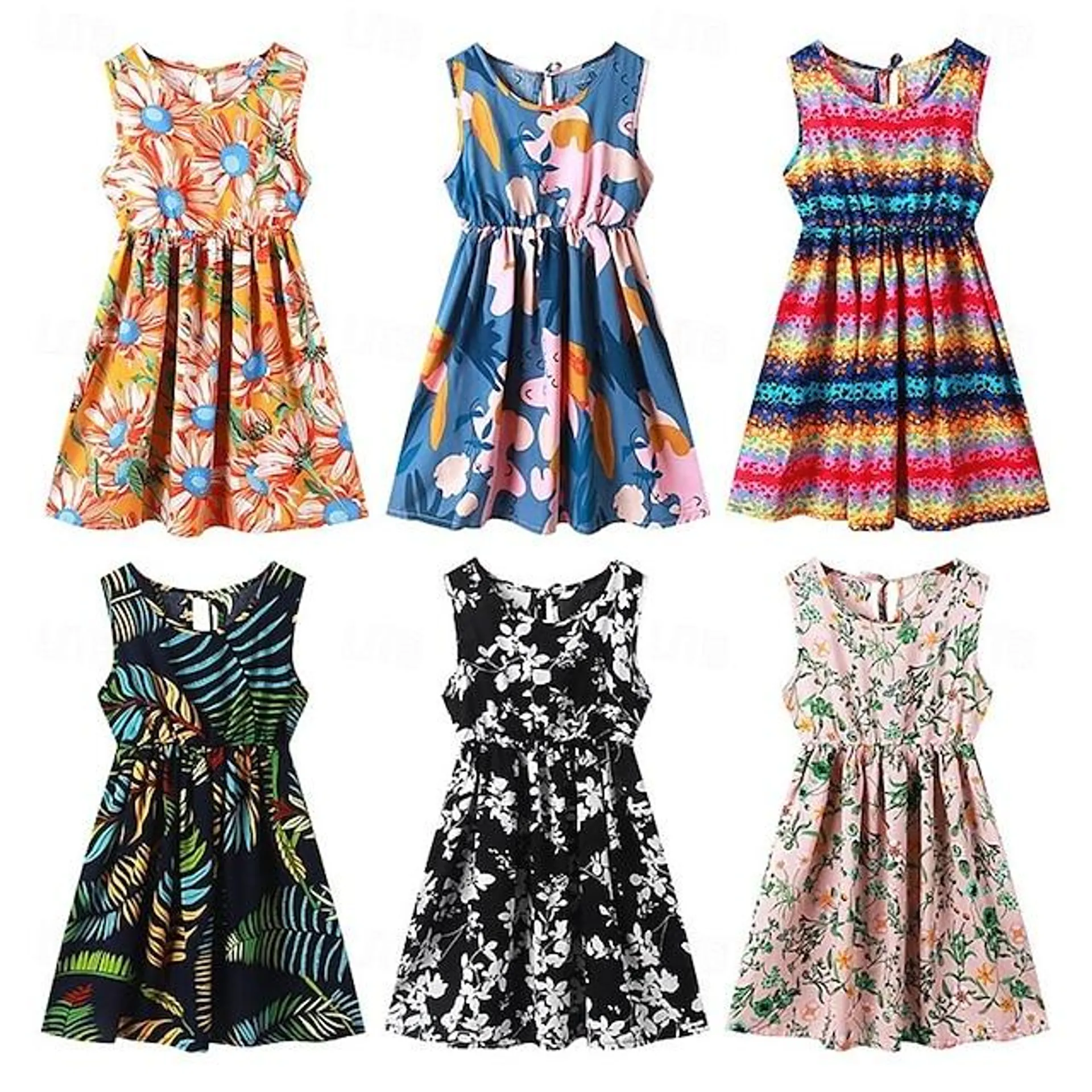 Vestido de verano para niñas, vestido de fiesta para adolescentes con estampado floral de mariposa, vestido formal de princesa, vestido para niños de 6 a 12 años