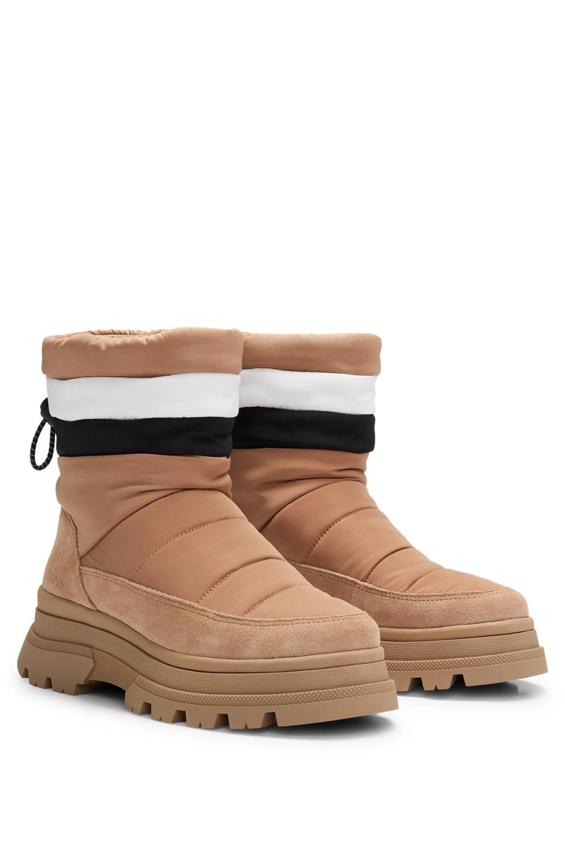 Botas de invierno en mezcla de materiales con ante