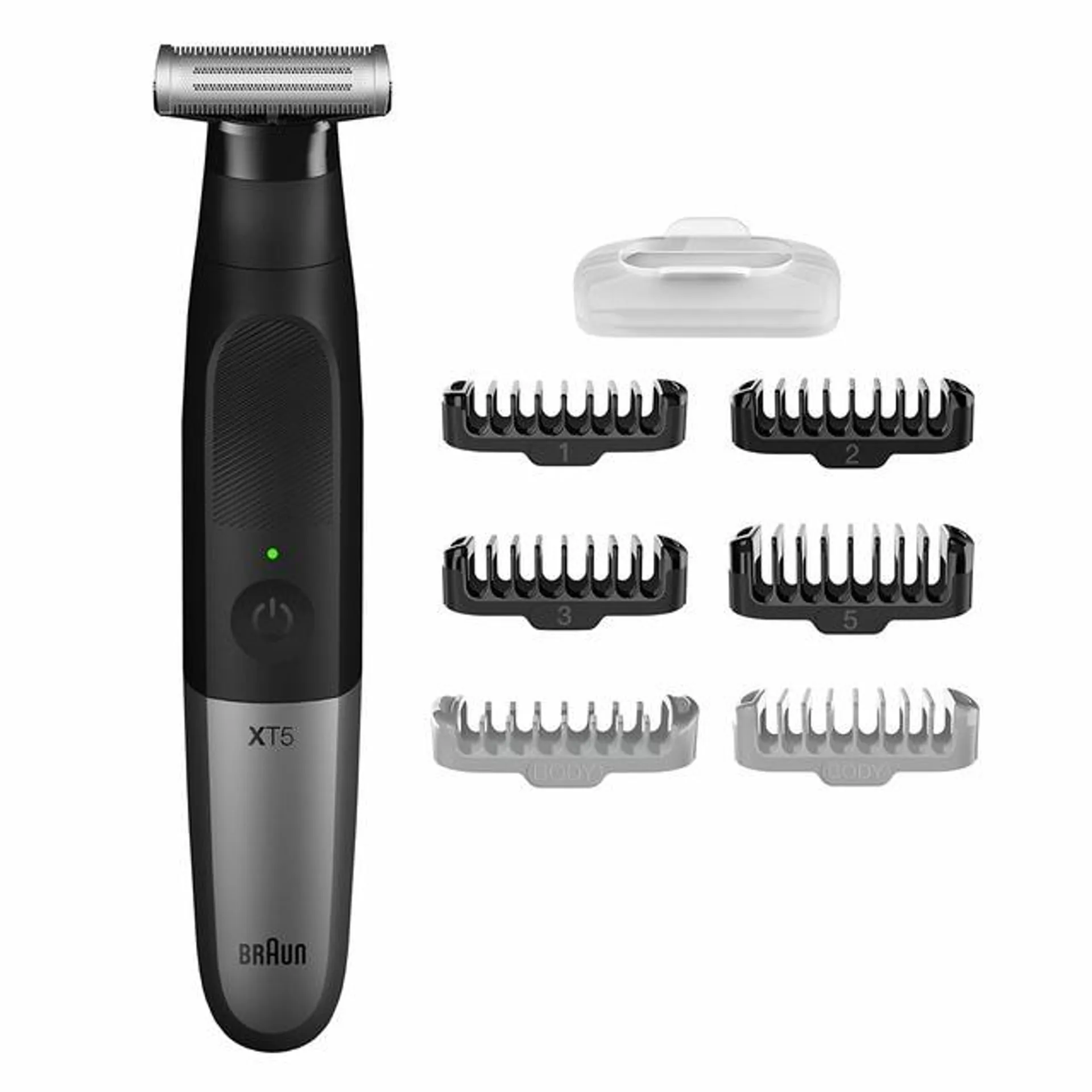 Recortadora de barba y afeitadora para hombre Braun Series X XT5200, para rostro y cuerpo, peine bidireccional, cabezal flexible, resistente al agua