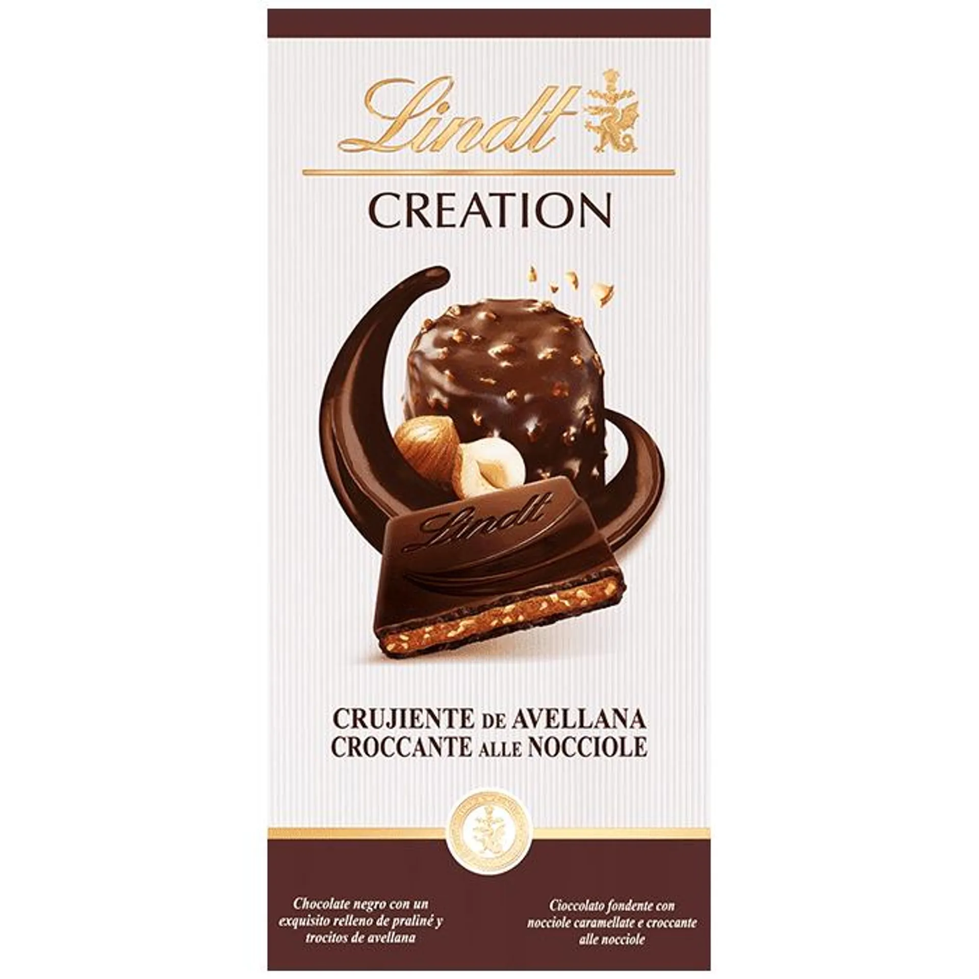 Tableta de Chocolate Creation Crujiente de Avellana Negro 150g - Lindt