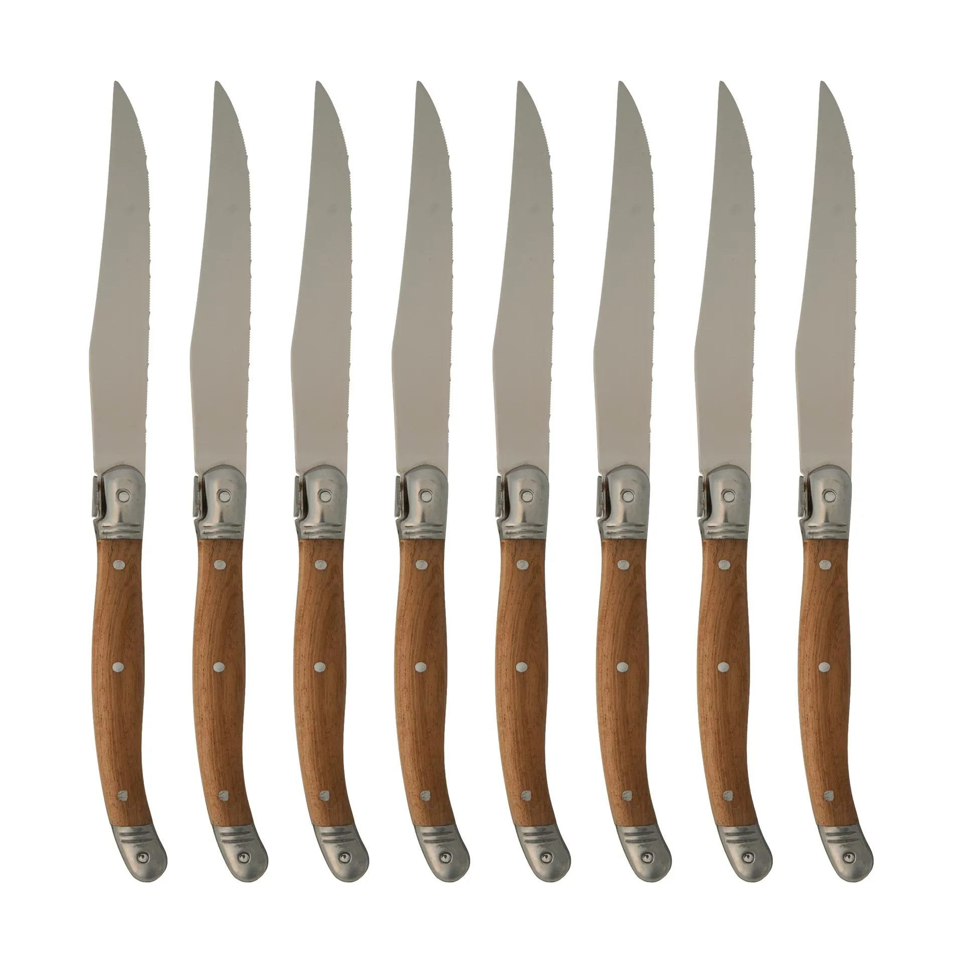 8 Cuchillos para parrilla Nordwik Acero inoxidable-madera