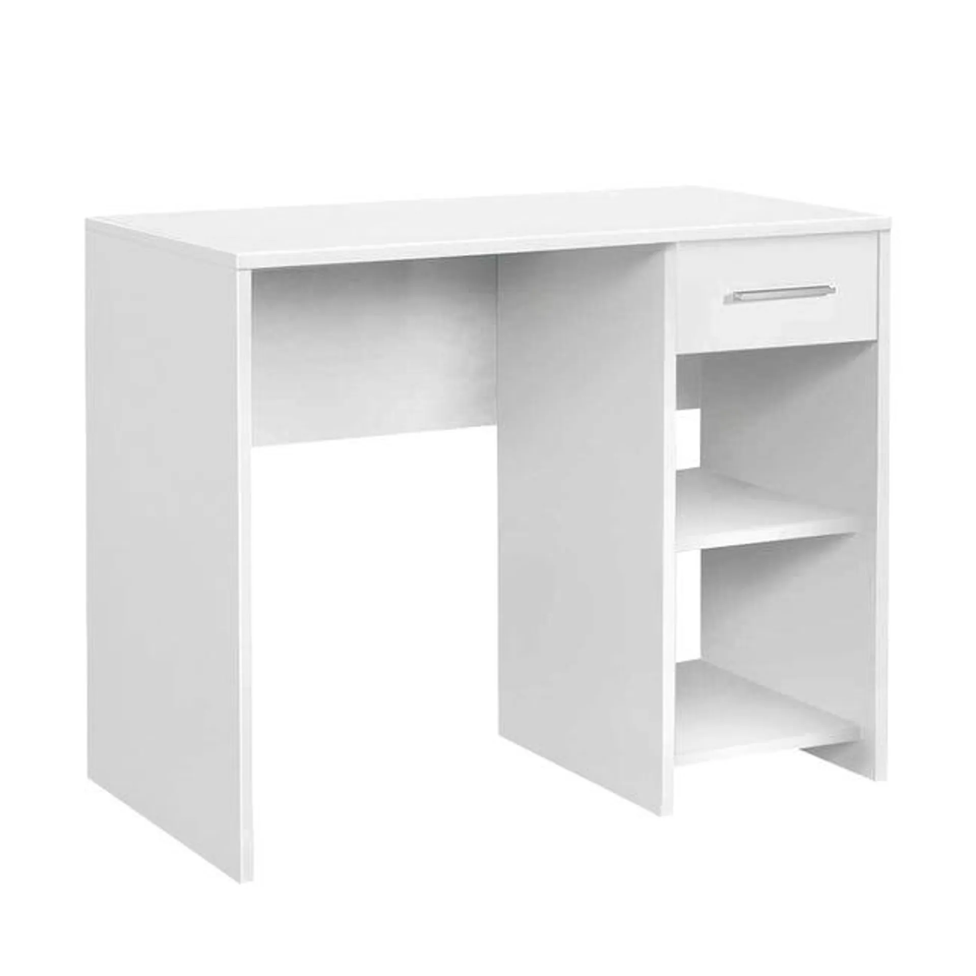 Venprodin - Mesa Escritorio 1 Cajón Con Estantes 74X90X51 Blanco