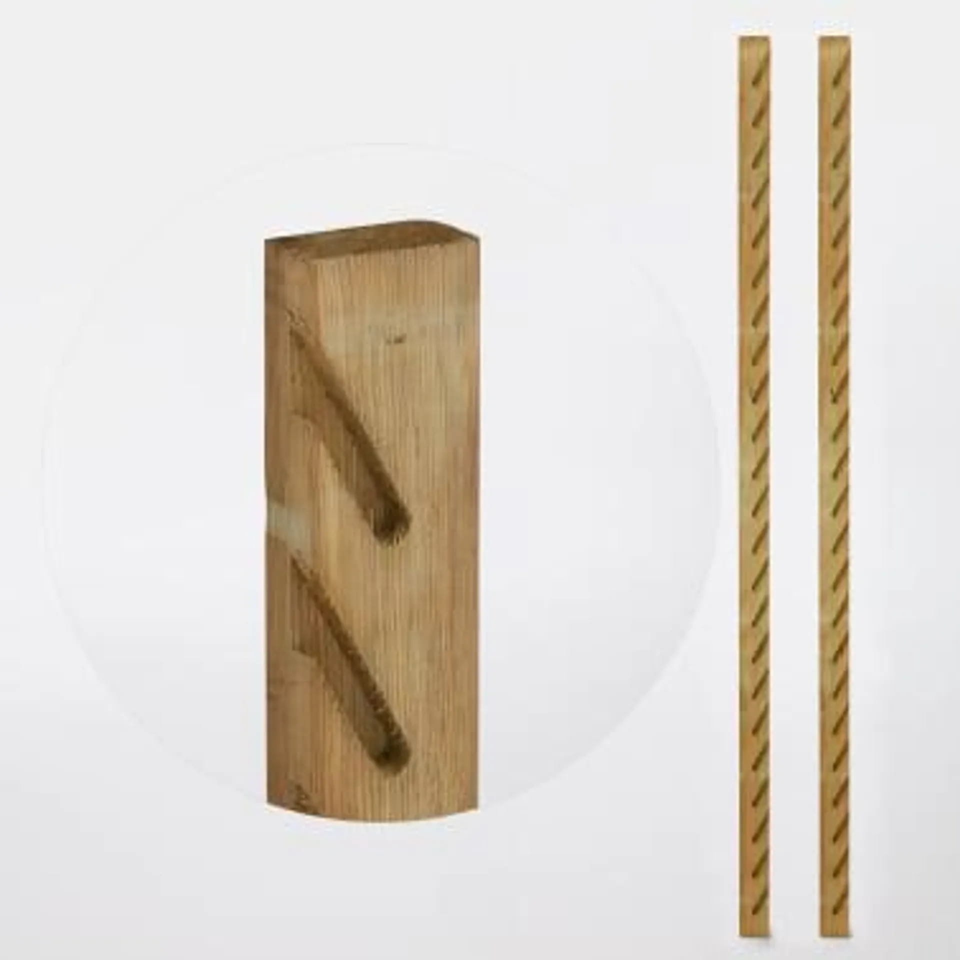 Pack 2 postes de madera ranurado para valla "lemhi" 240 x 9 x 4,5 cm