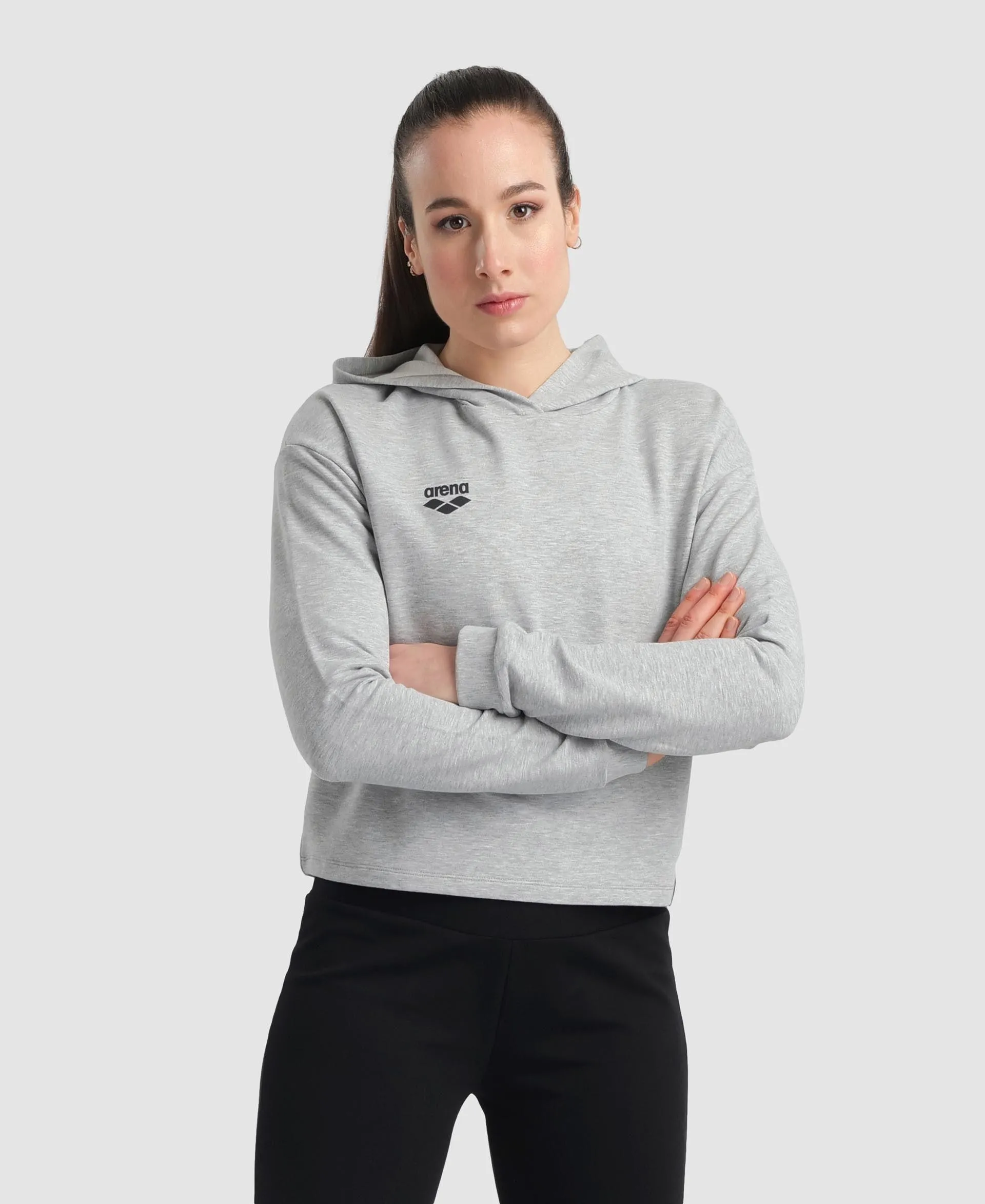 Sudadera crop con capucha Mujer Liso