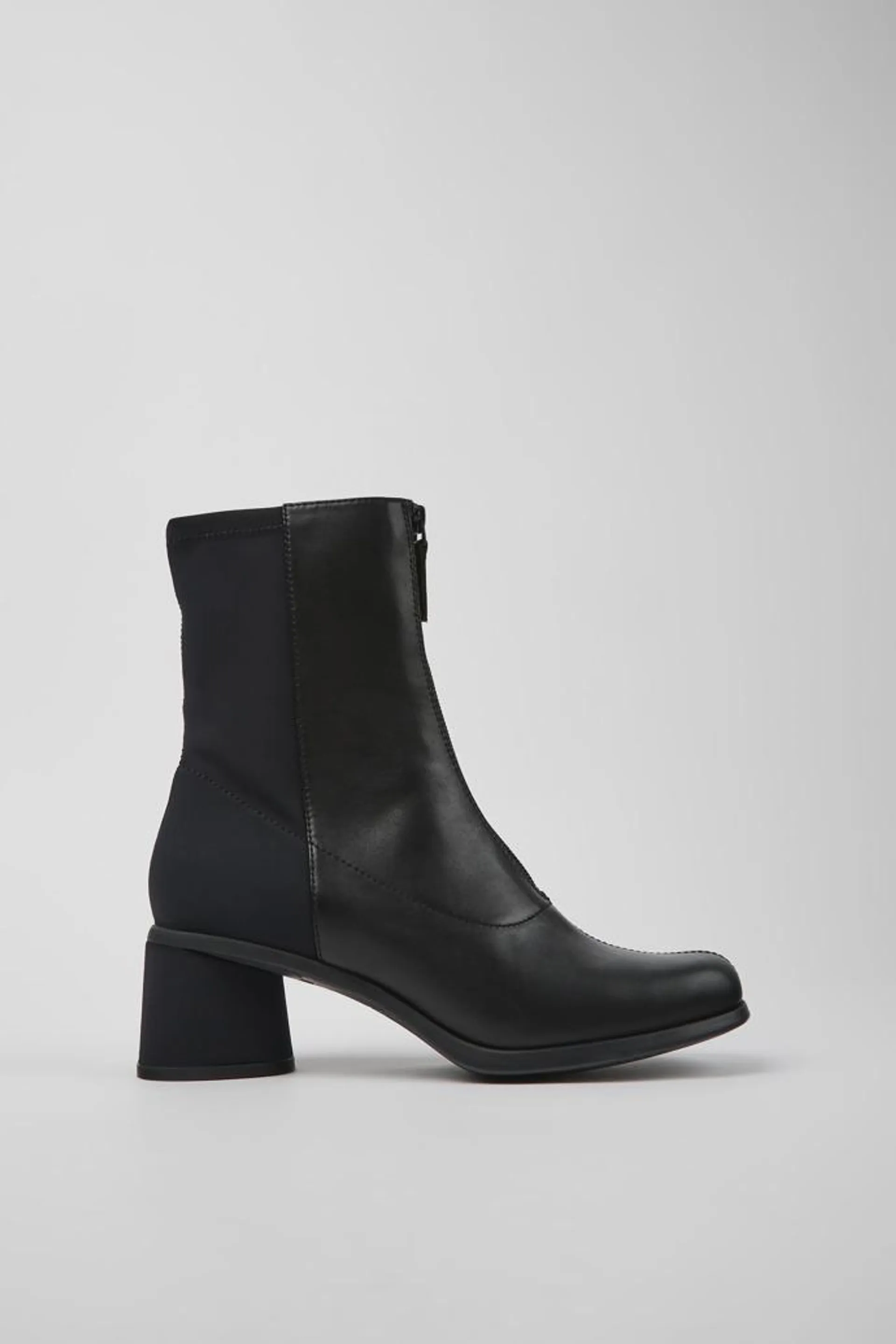 Kiara Botas de piel negra y PET reciclado para mujer