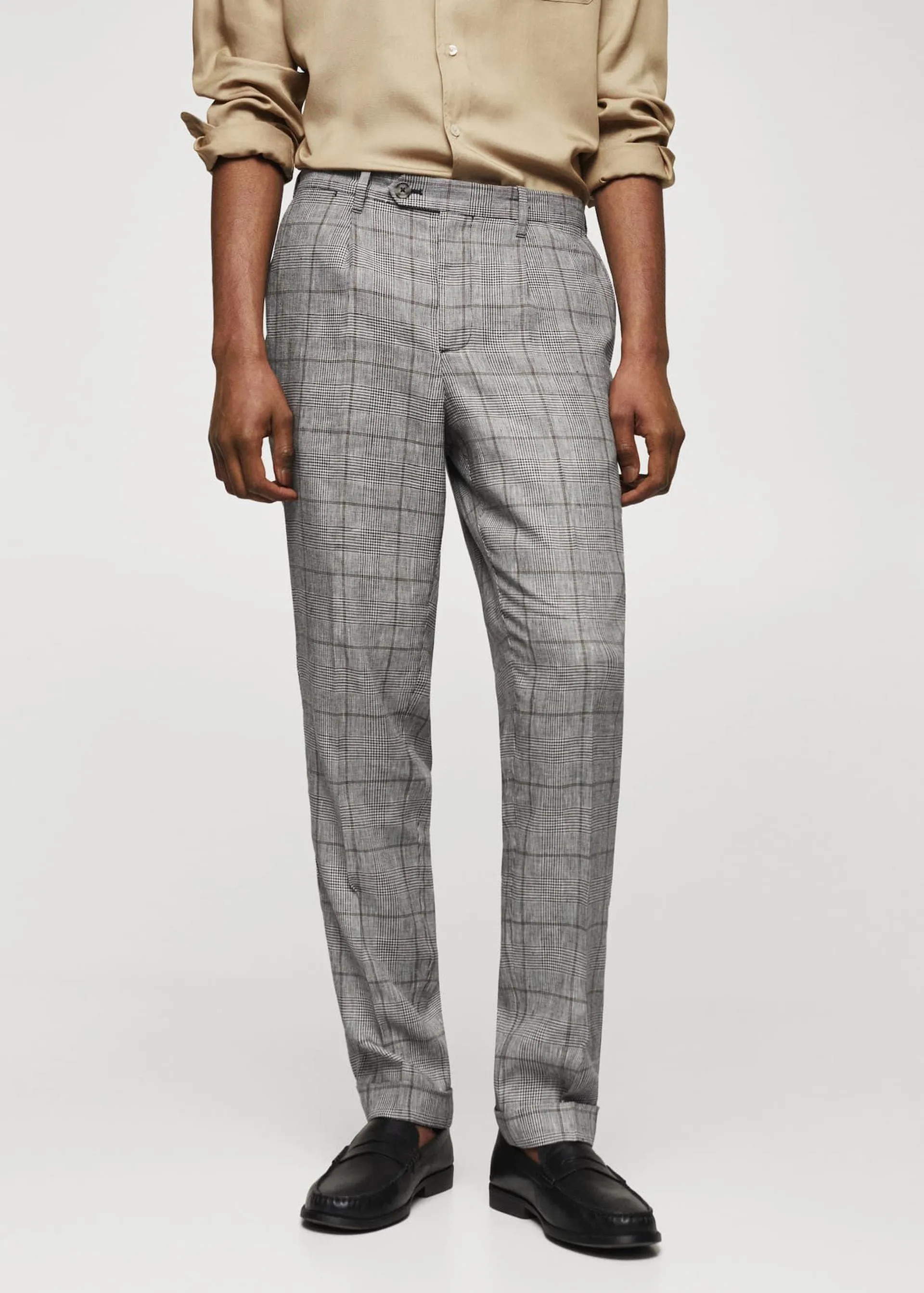 Pantalón lino Príncipe de Gales