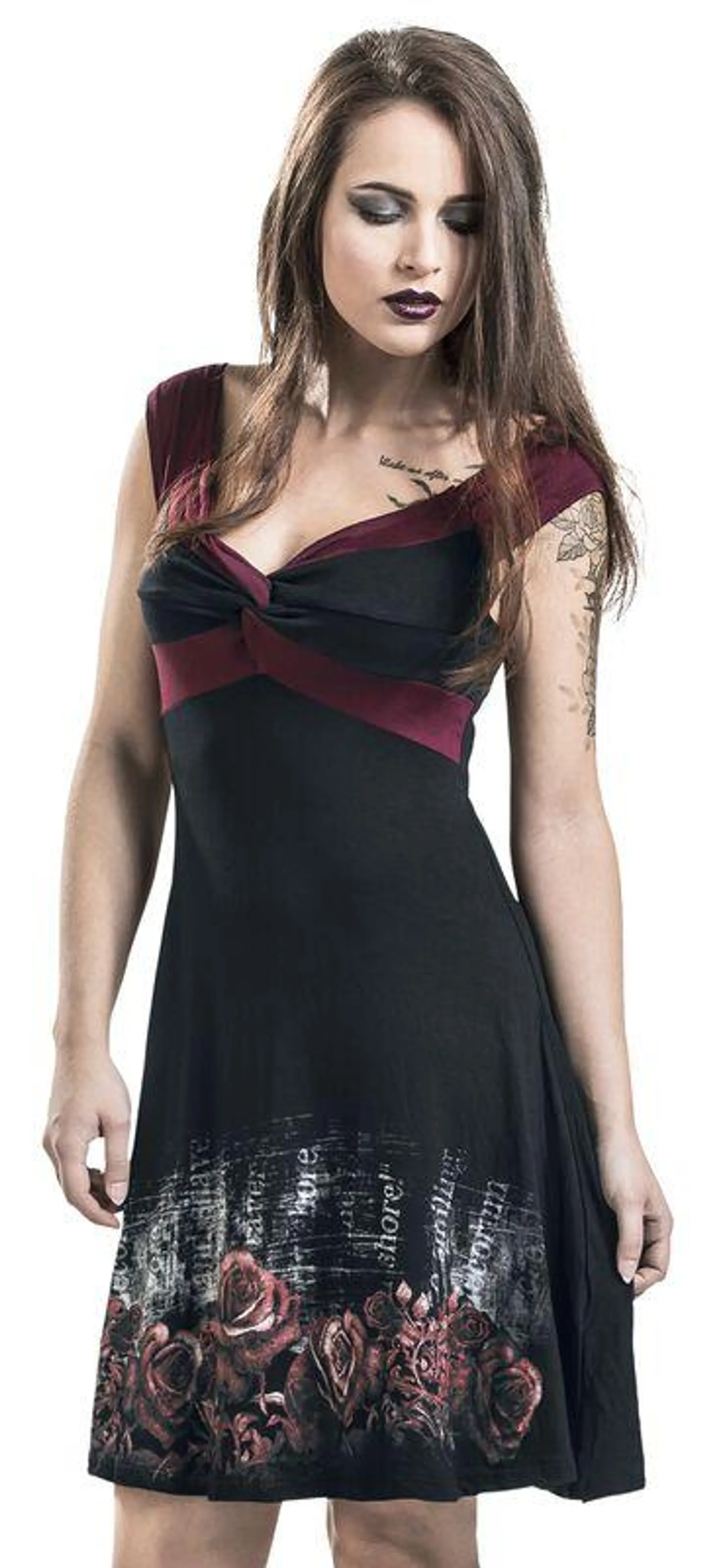 "Nevermore" Vestido Corto negro/burdeos de Alchemy England