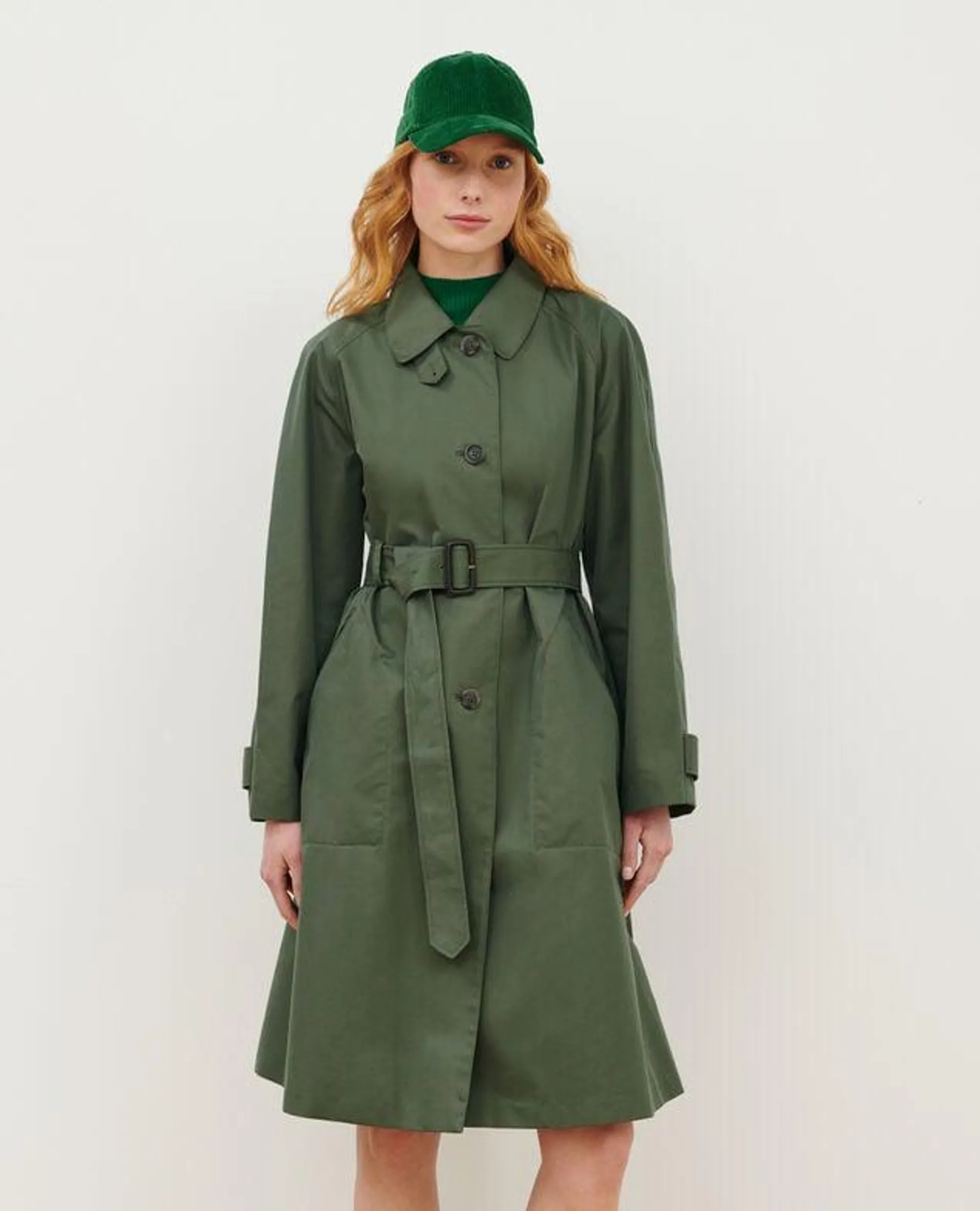 CATHERINE - Trench amplio thyme green