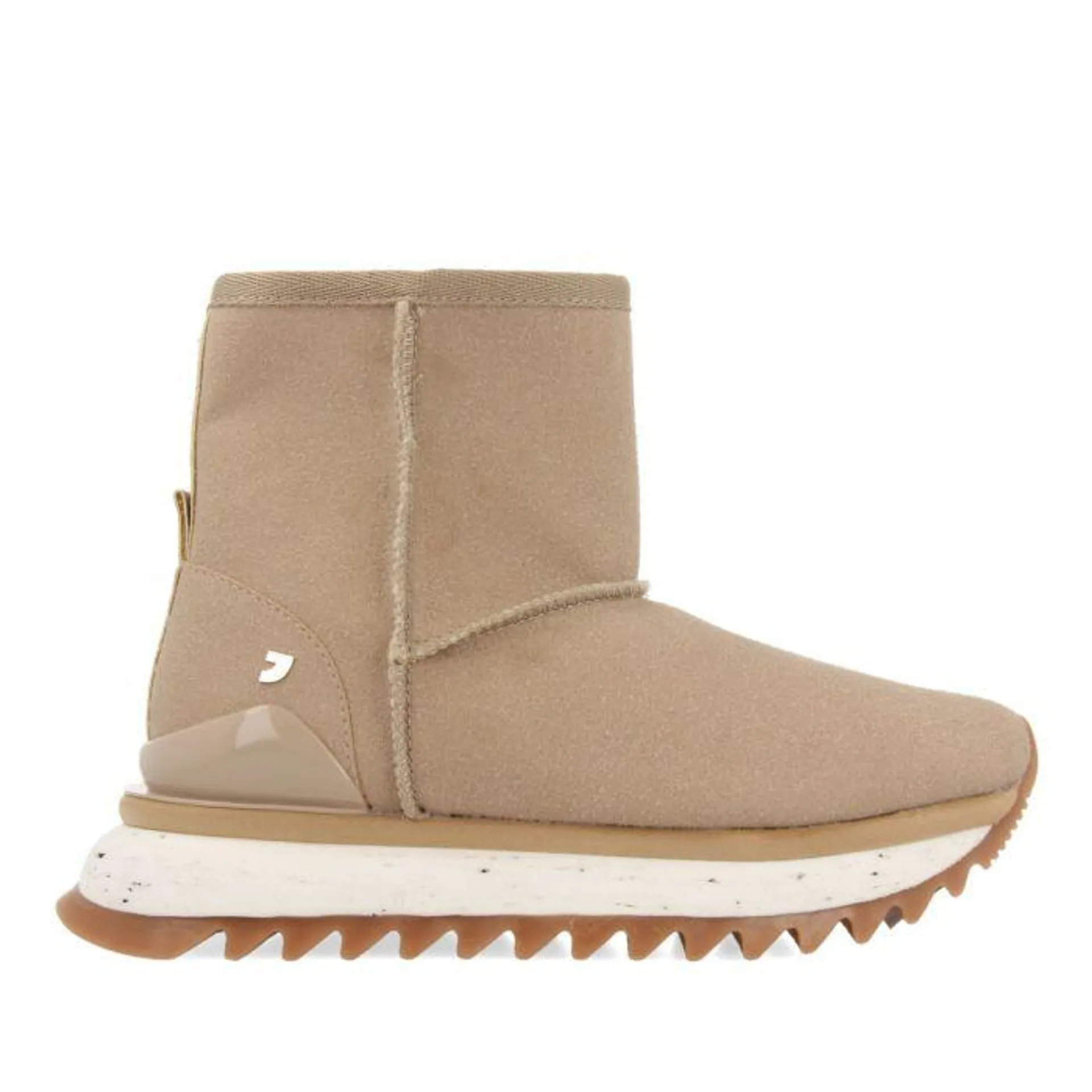 Amqui women's beige shearling boot-style sneakers