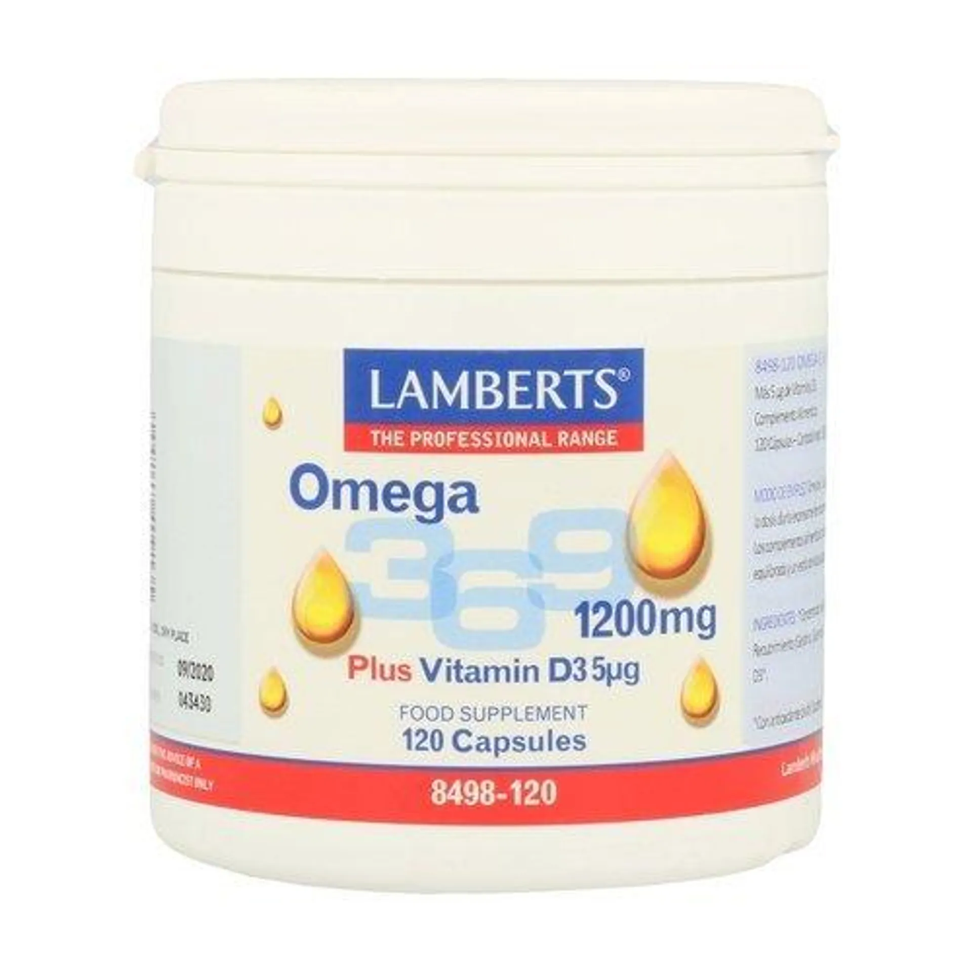 Ácidos Grasos Omega 3,6,9 1200 mg con vitamina D3 – Lamberts