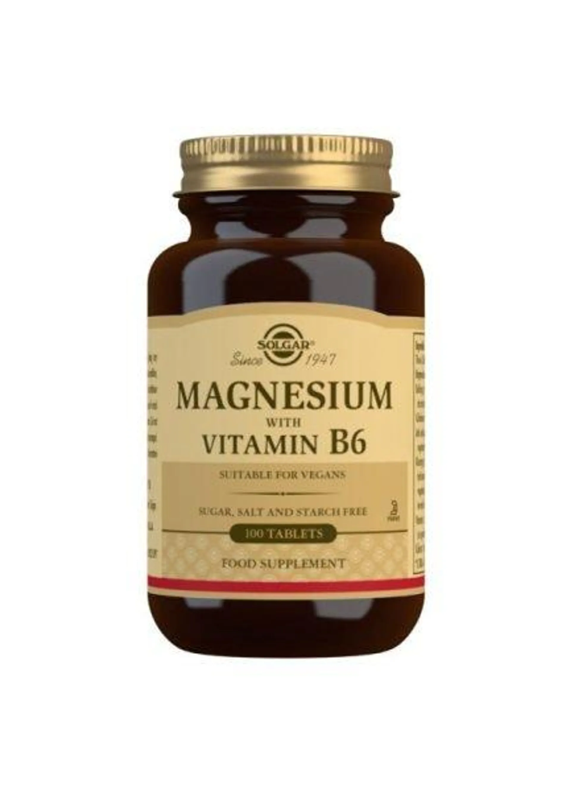 Magnesio + Vitamina B6 (100 Comprimidos) – Solgar