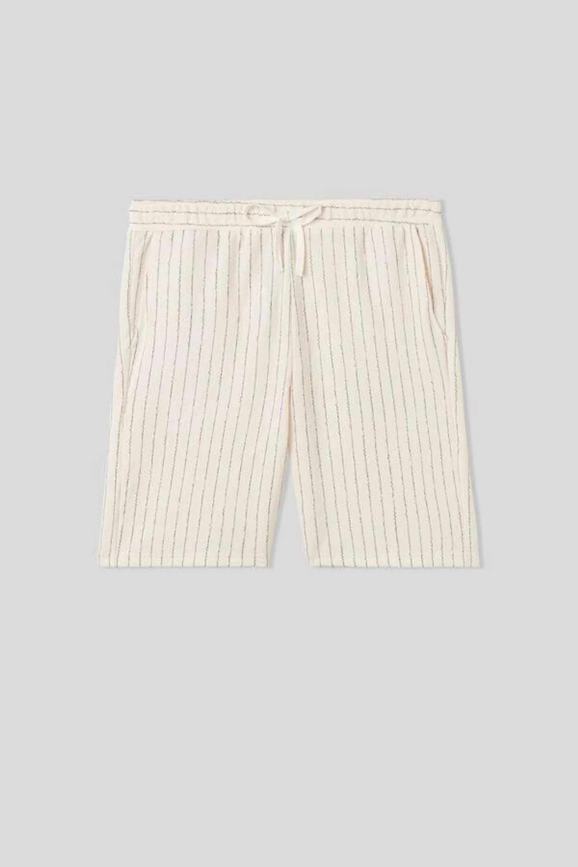 Fleece Shorts with Vertical Stripes.