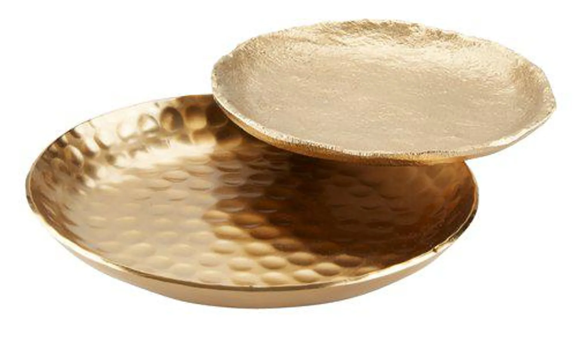 Trinket dish EDSELE D11/14cm golden metal set of 2