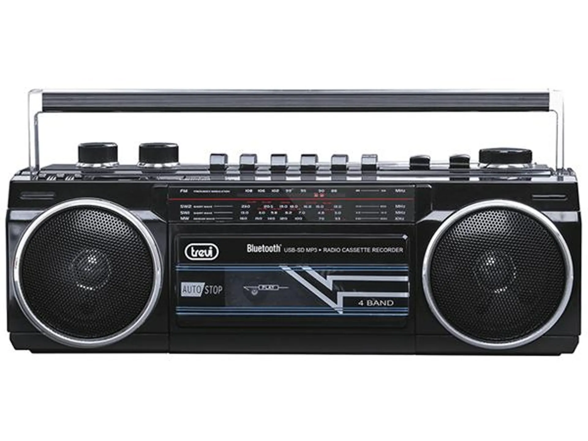 RADIO GRABADORA PORTA TIL USB SD BLUETOOTH CASSETTE TREVI RR 501 BT NEGRO