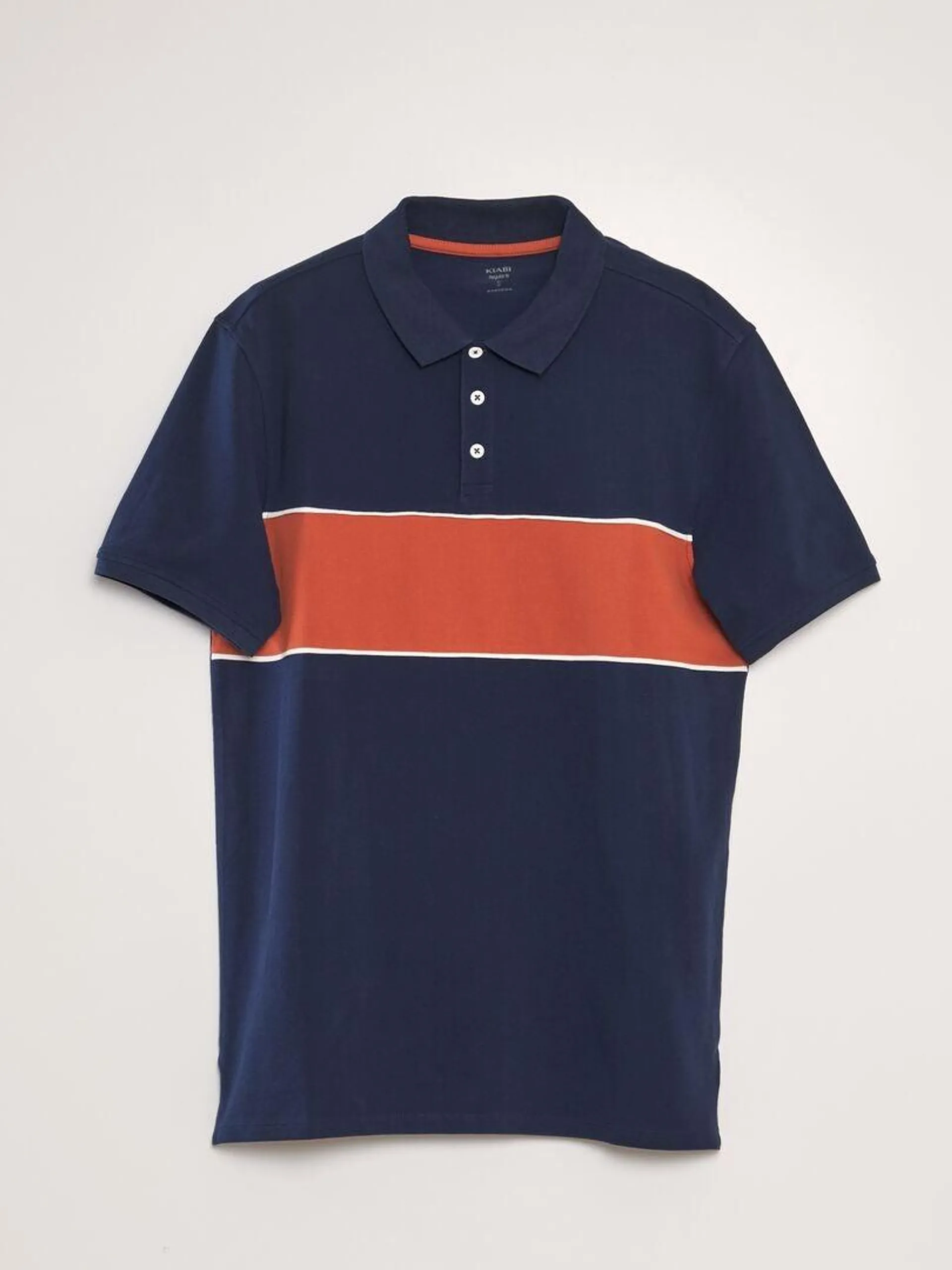 Polo de piqué de algodón - naranja