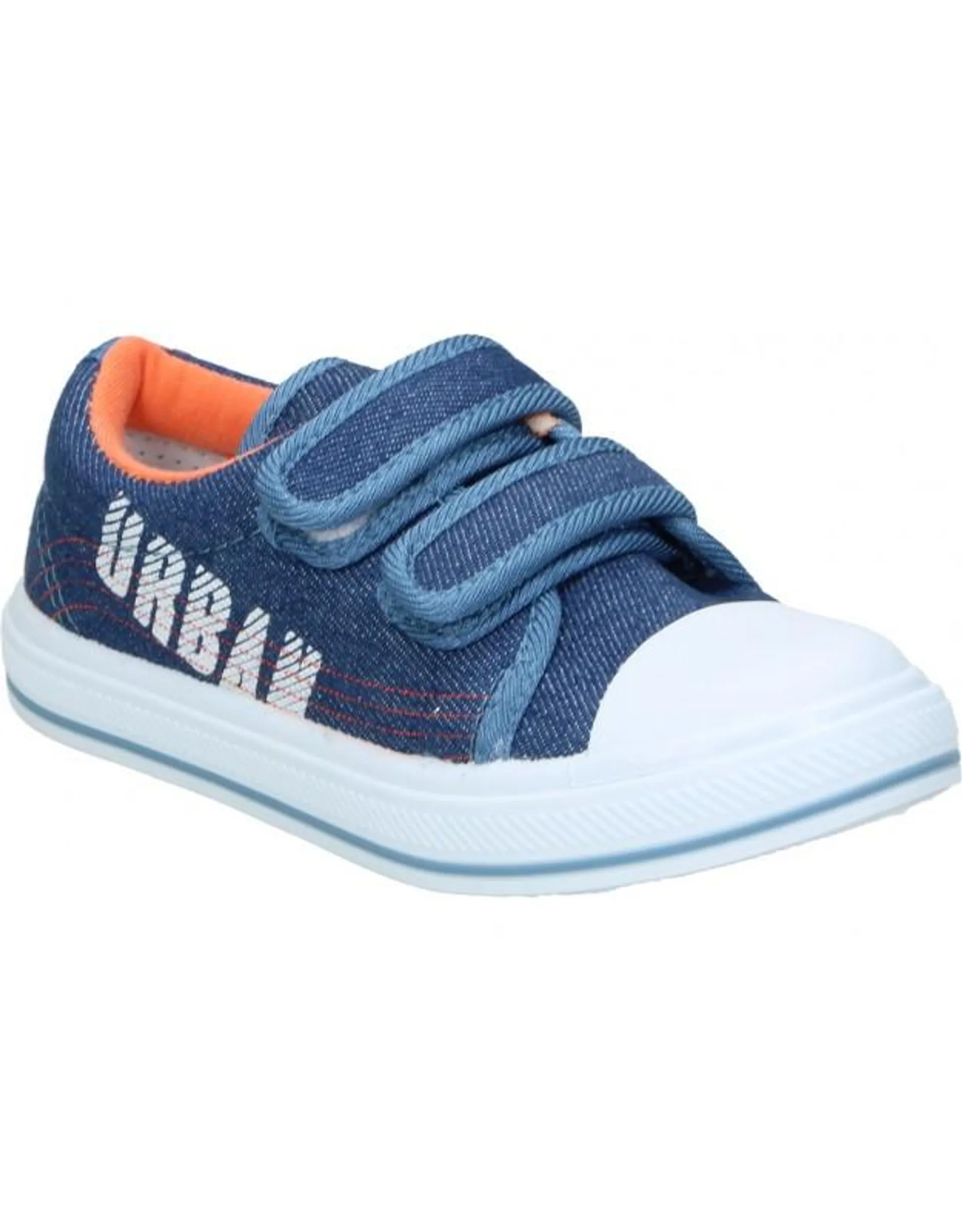 Zapatillas con velcro color jeans para niño KATINI