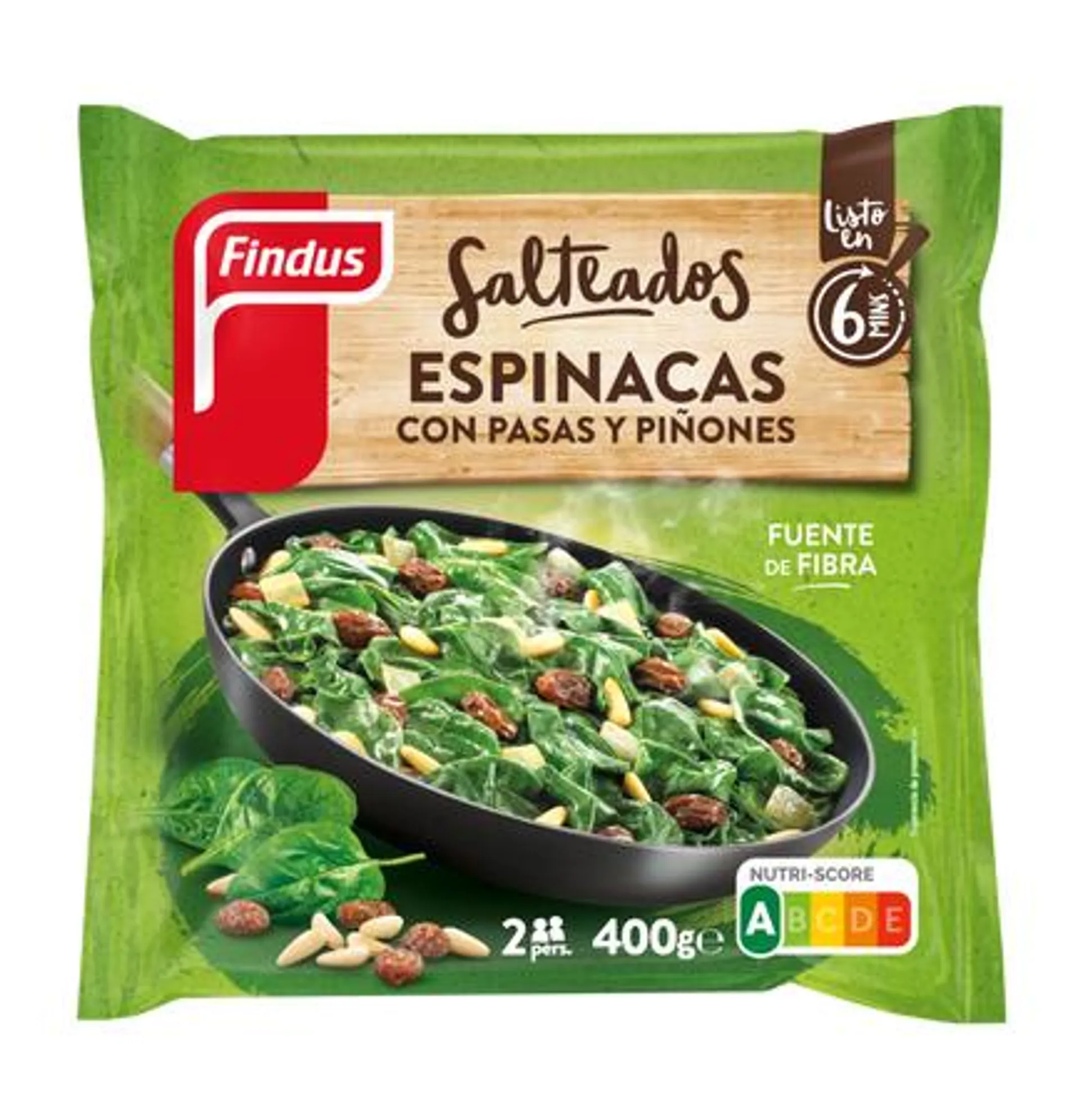 Espinacas Findus 400g con pasas y piñones