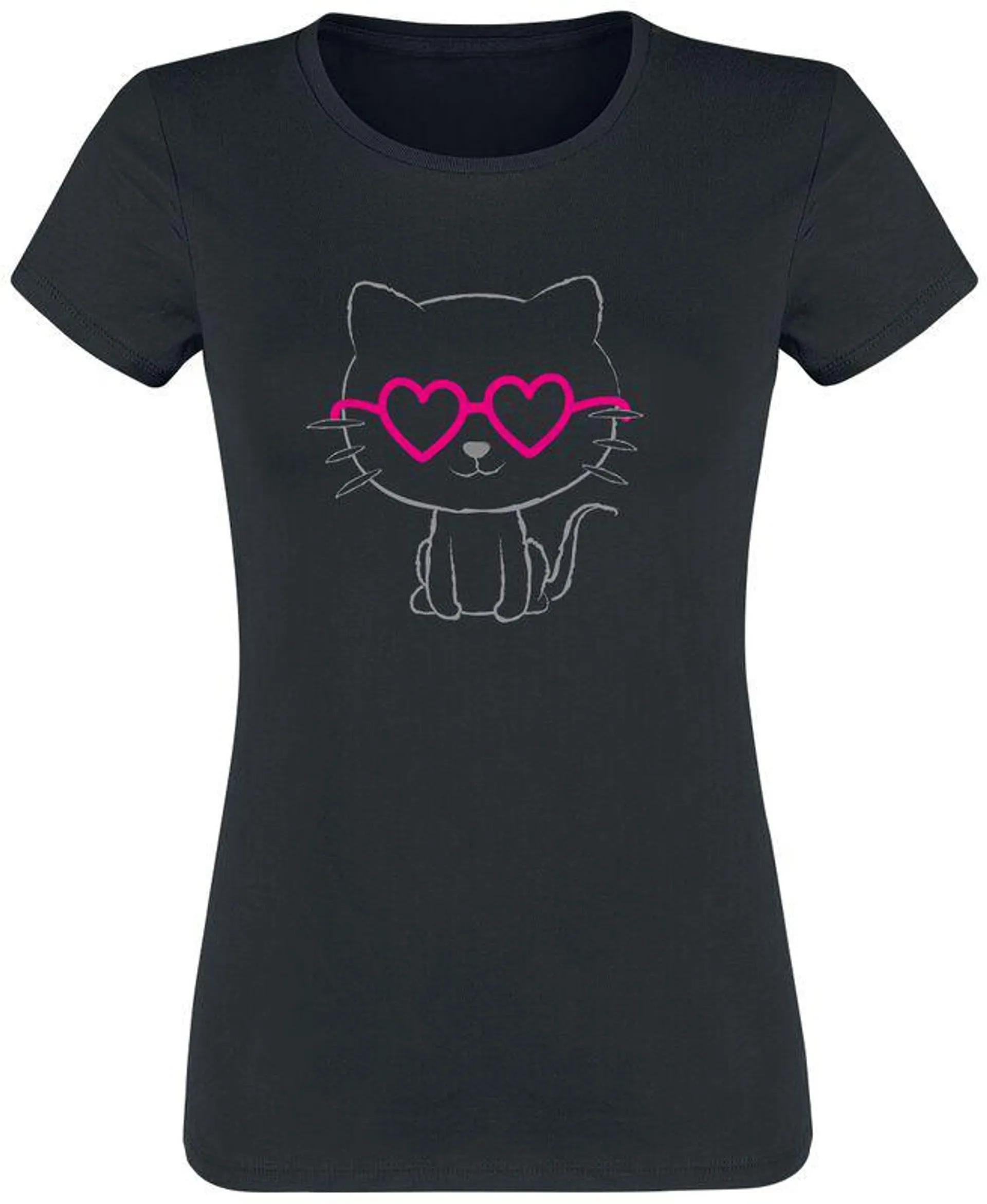 "Cat love" Camiseta Negro de Tierisch