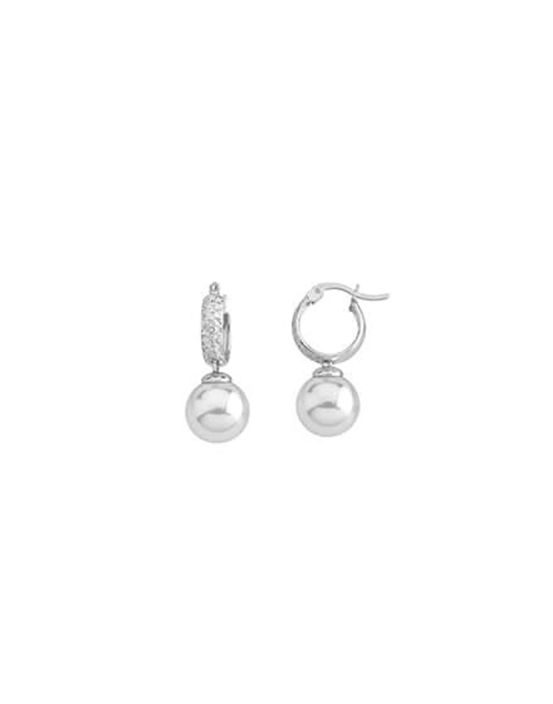 Pendientes de aro Anneau 22mm en plata con perla