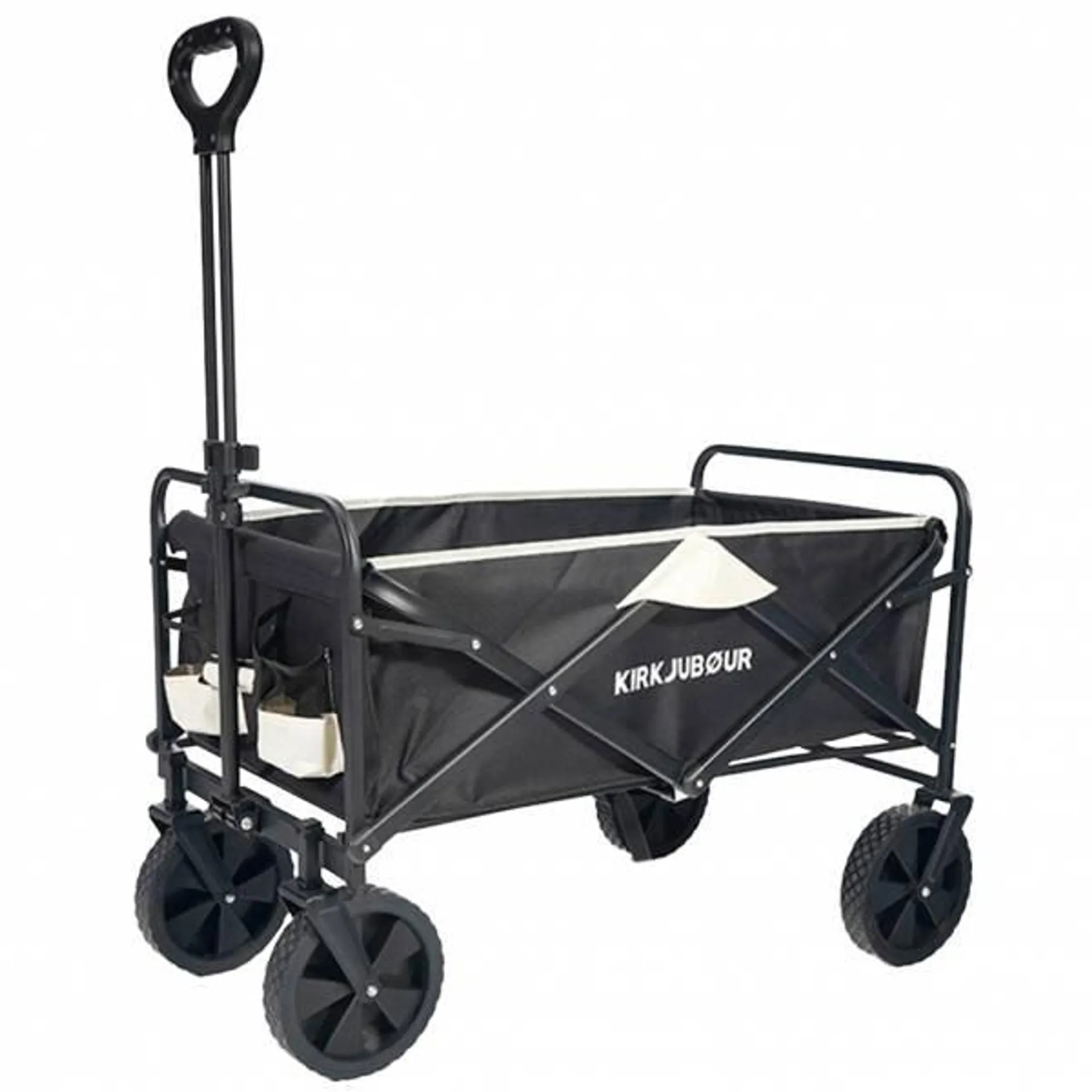 KIRKJUBØUR® "Edda" carro de mano plegable negro/blanco