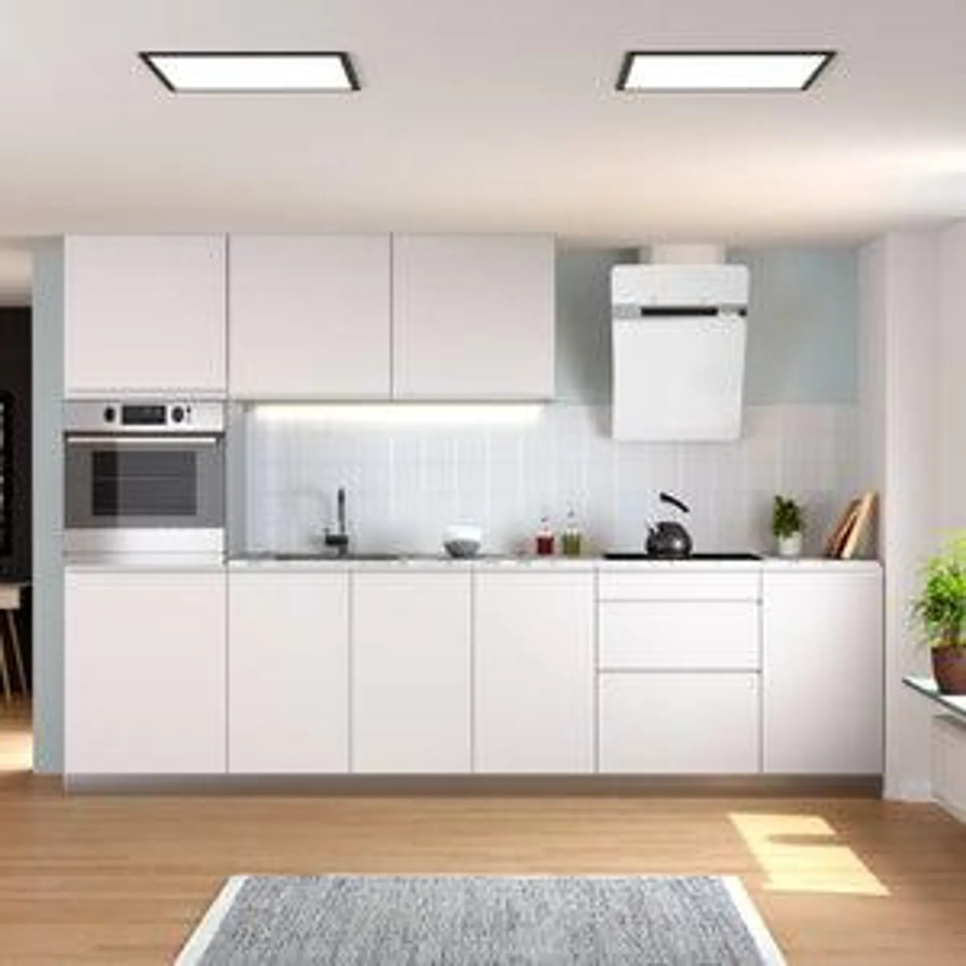 Cocina en kit DELINIA iD con muebles altos Tokyo blanco mate 300 cm