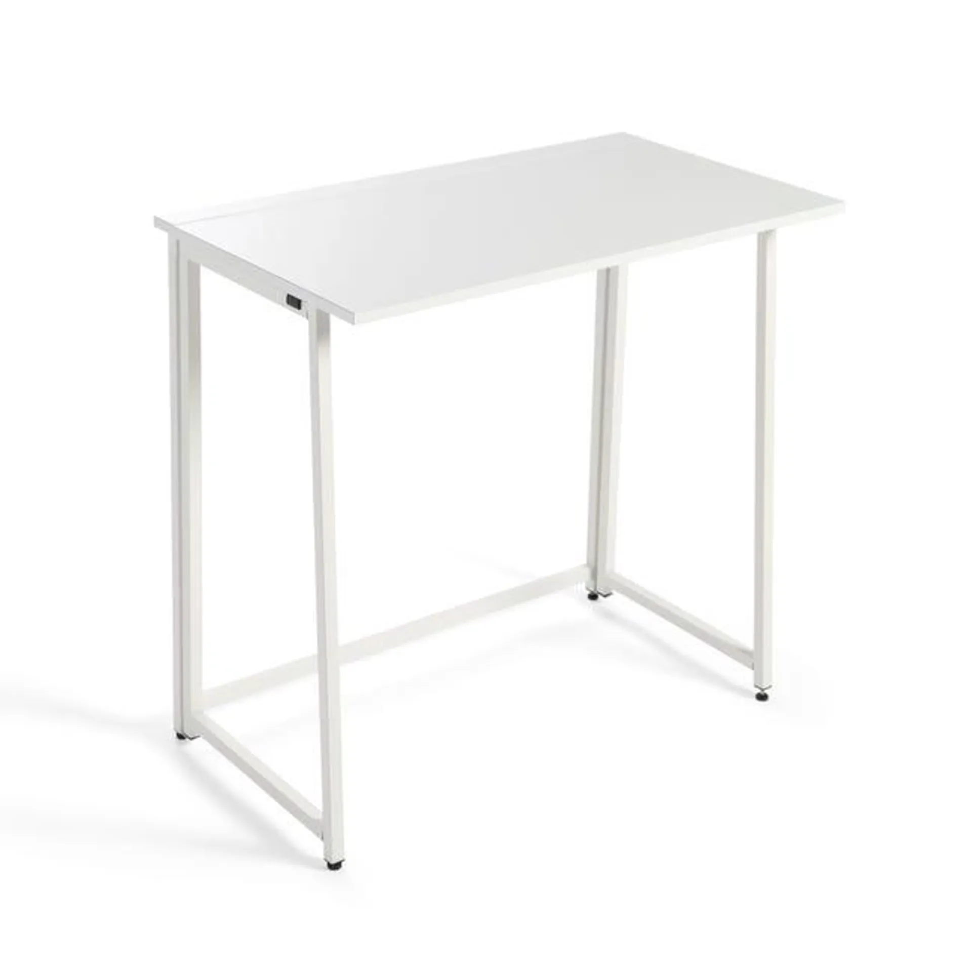 Mesa de Escritorio Plegable Utility Multifuncional para Oficina en Casa, 50 x 80 cm, Estructura Metálica, con Estante de Almacenamiento, (Blanco)