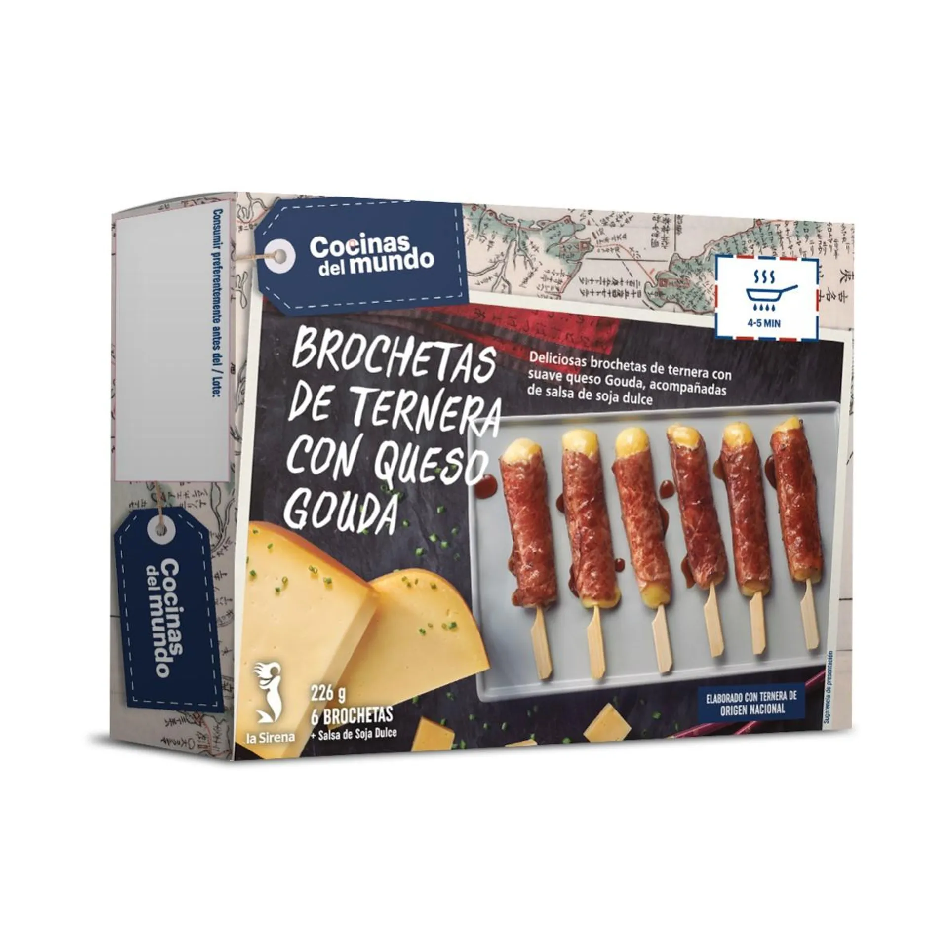 Brocheta ternera gouda