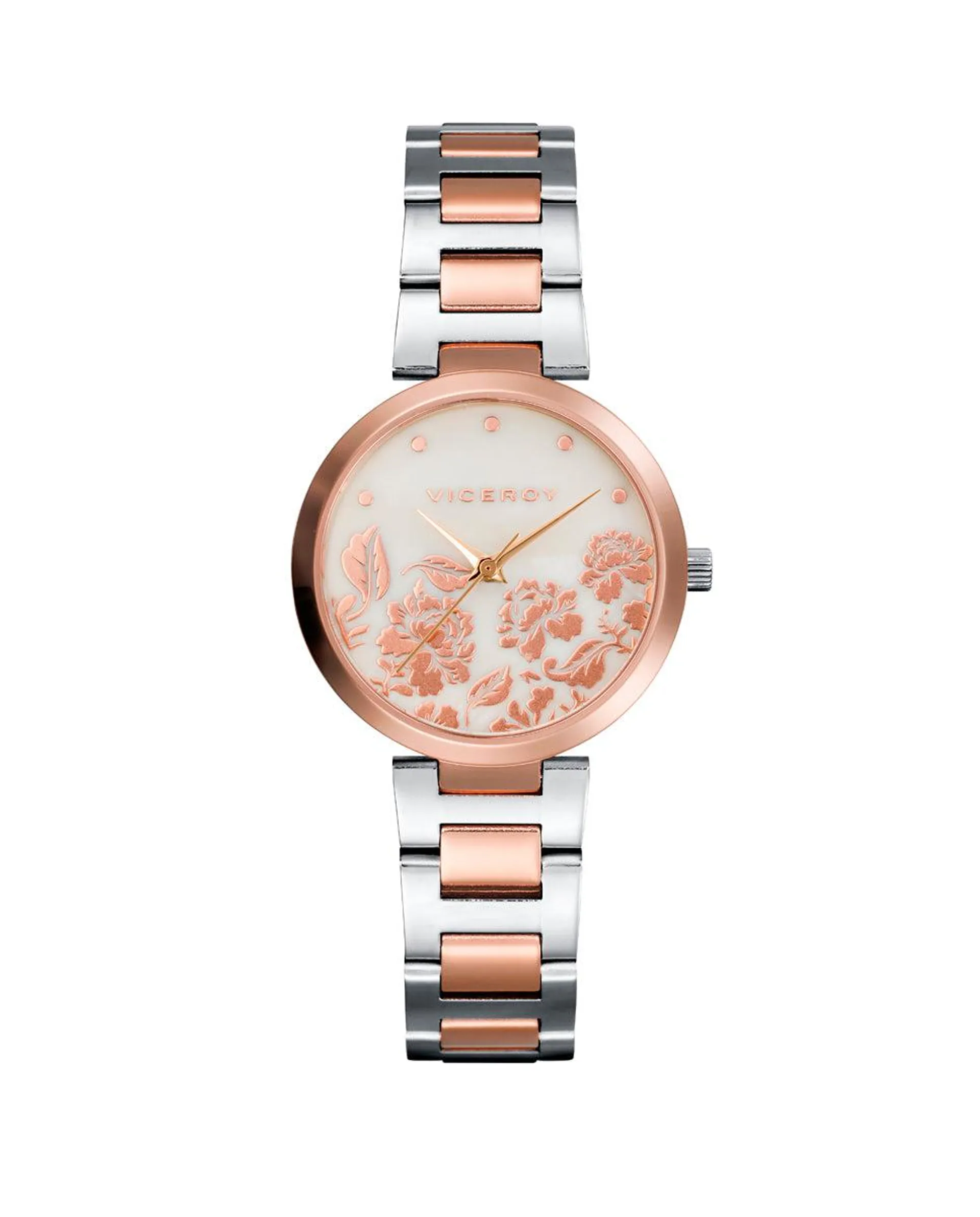 Reloj de mujer Chic 3 agujas de acero bitono con IP rosa