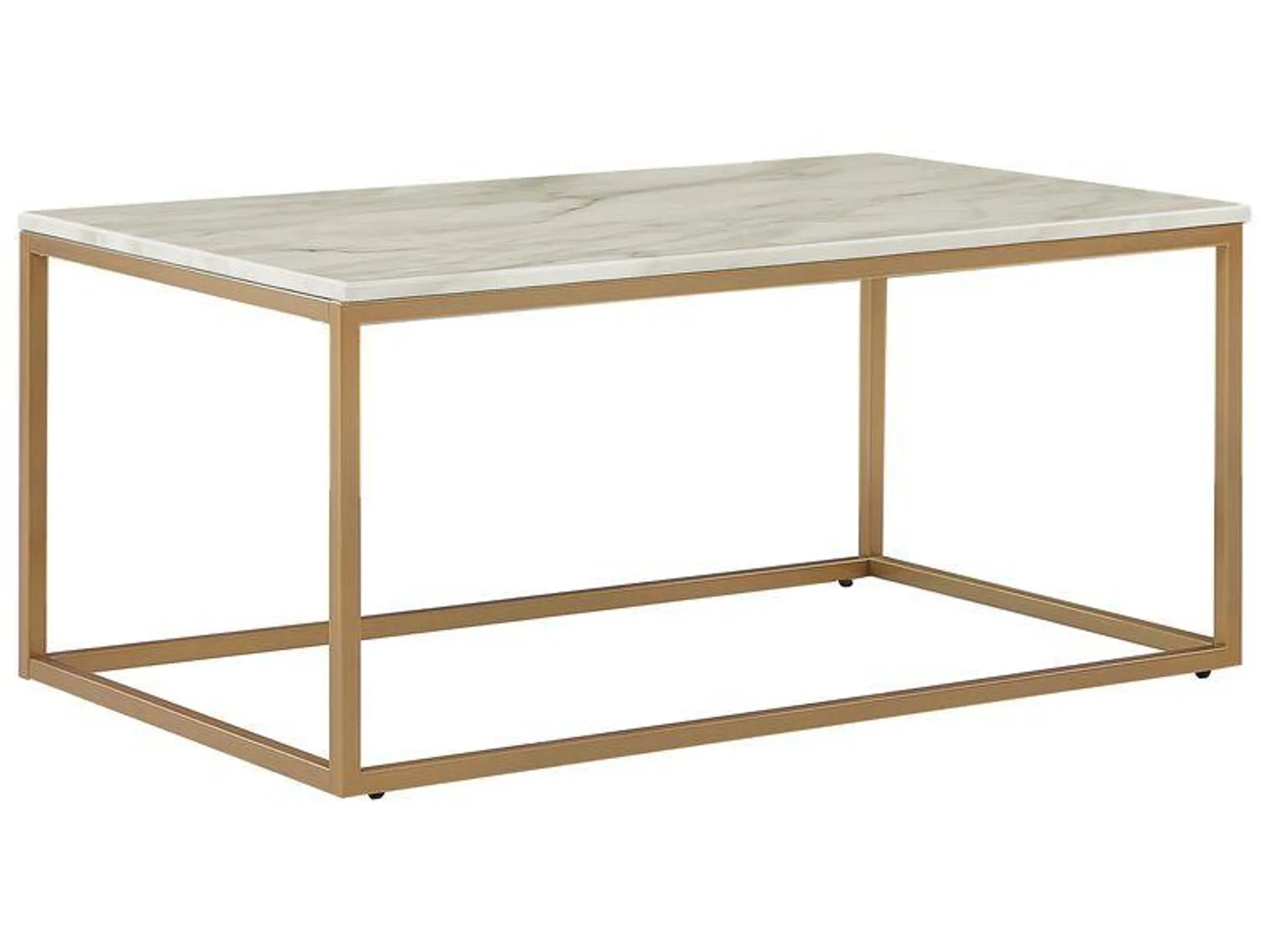 Mesa de centro efecto mármol beige/dorado 100 x 60 cm DORRIS