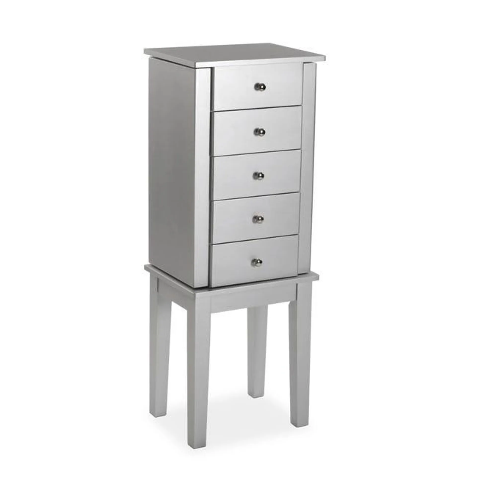 Mueble joyero Meissa con 5 cajones en color gris 91.4x34.2x26.2cm Ver detalles del producto