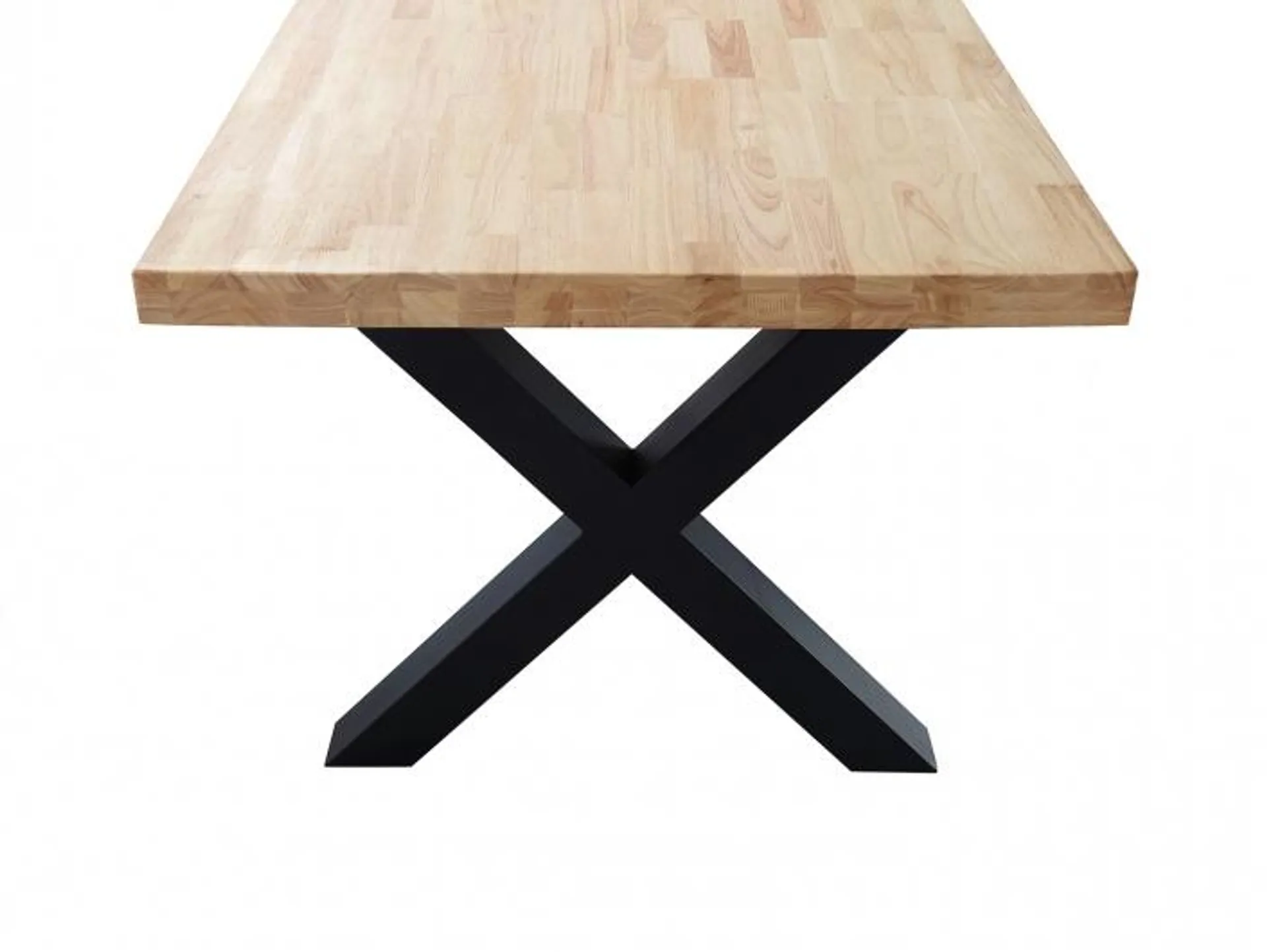 Mesa de comedor fija de 160 cm patas en X color roble-negro