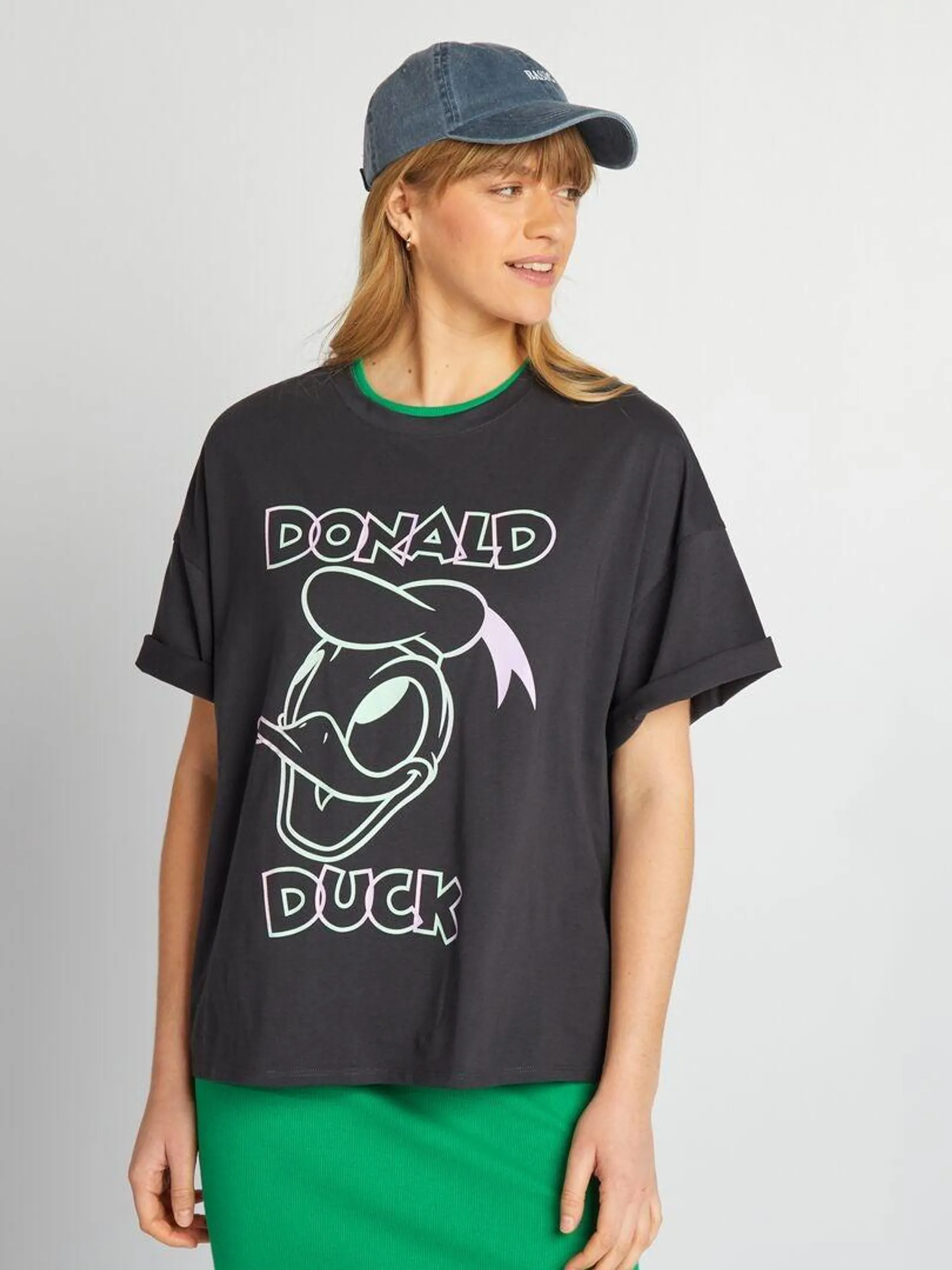 Camiseta estampada 'Donald' - NEGRO