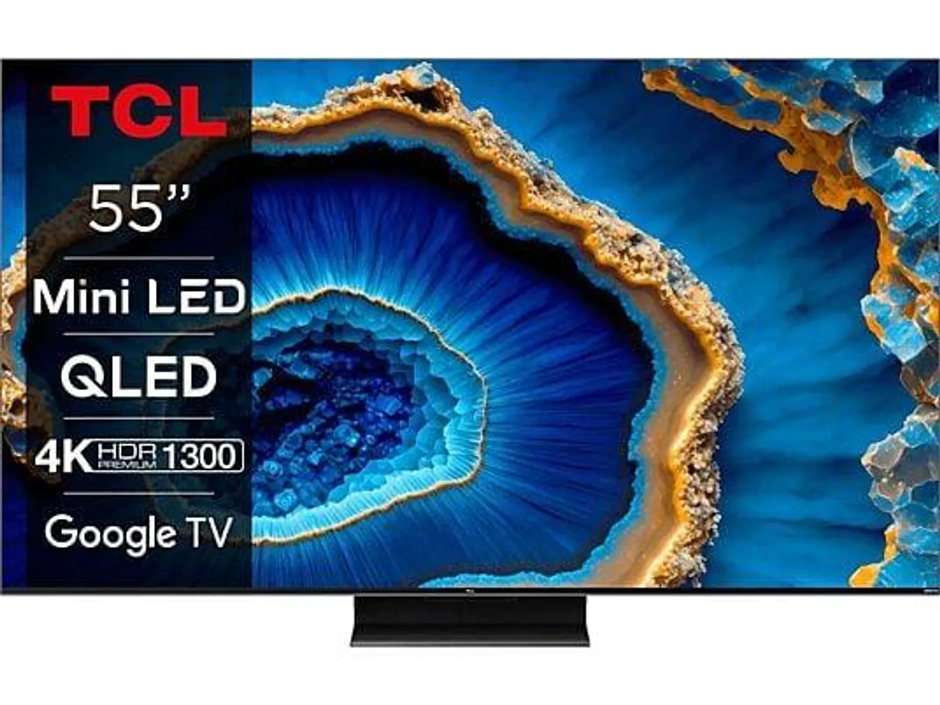 TV Mini LED 55" - TCL 55C805, QLED 4K, 1.4 GHz, Smart TV, DVB-T2 (H.265), Negro