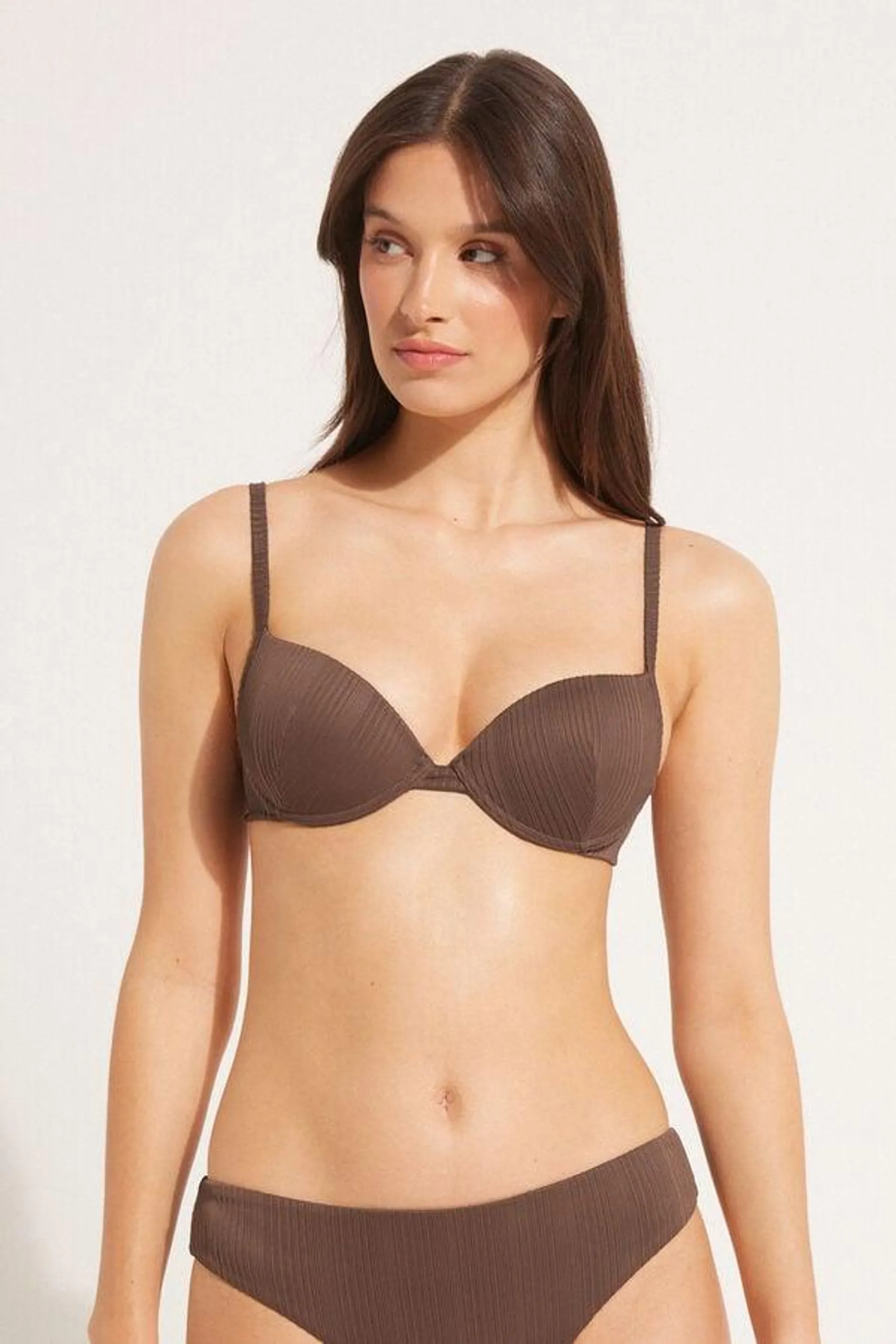 Bikini Push-Up Costine Marrone Riciclato