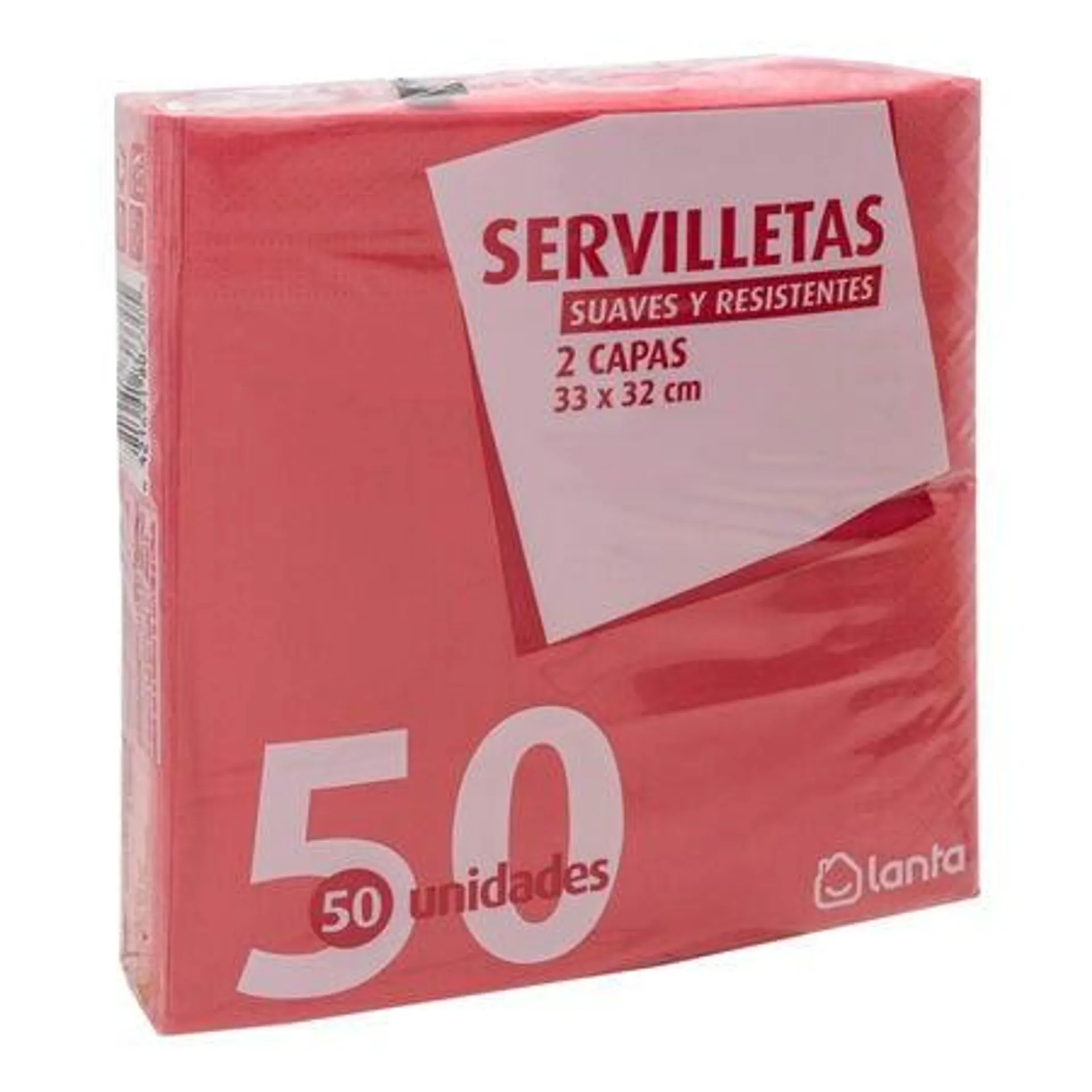 Servilletas Lanta 50 uds doble capa color rojo