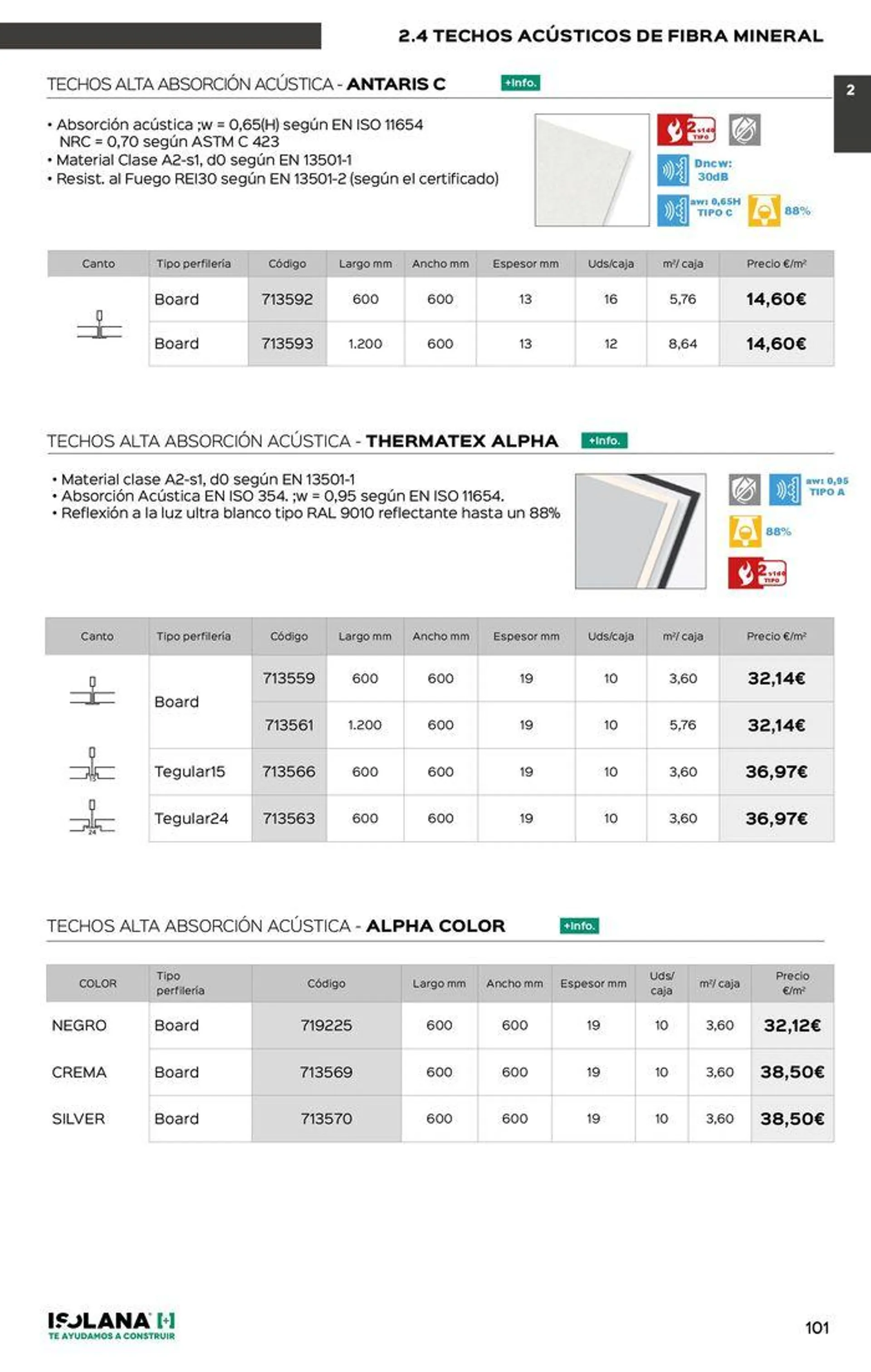 Catálogo de TECHOS ACÚSTICOS – TARIFA ISOLANA 2024 11 de junio al 30 de junio 2024 - Página 26