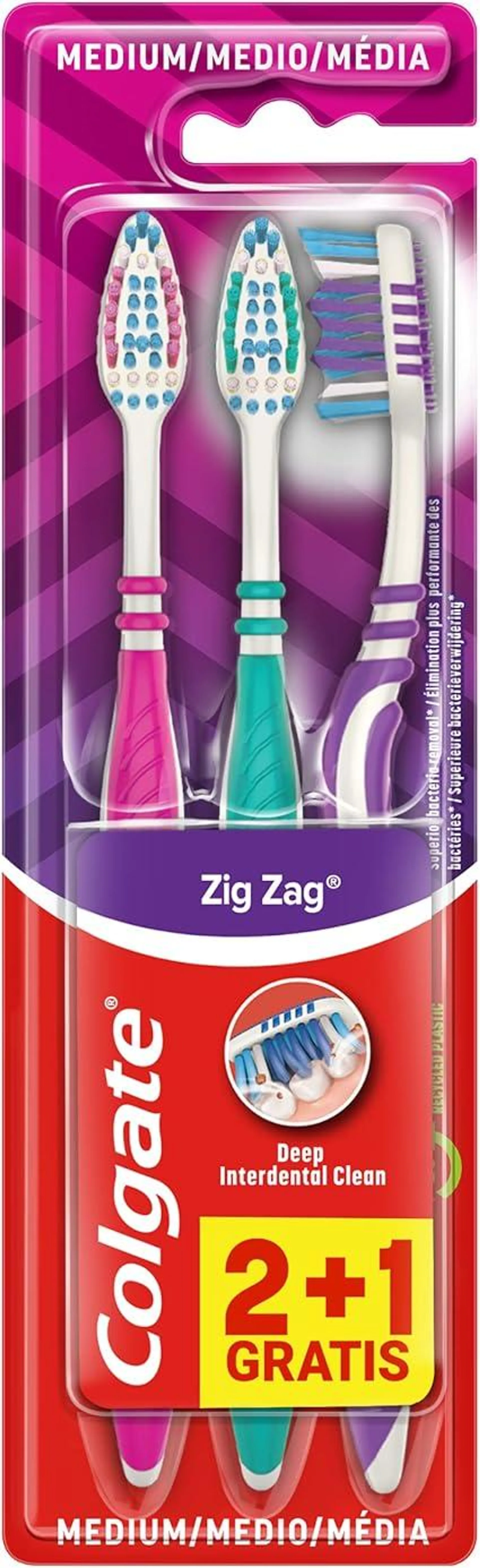 CEPILLO DENTAL ZIG ZAG MEDIO 3U