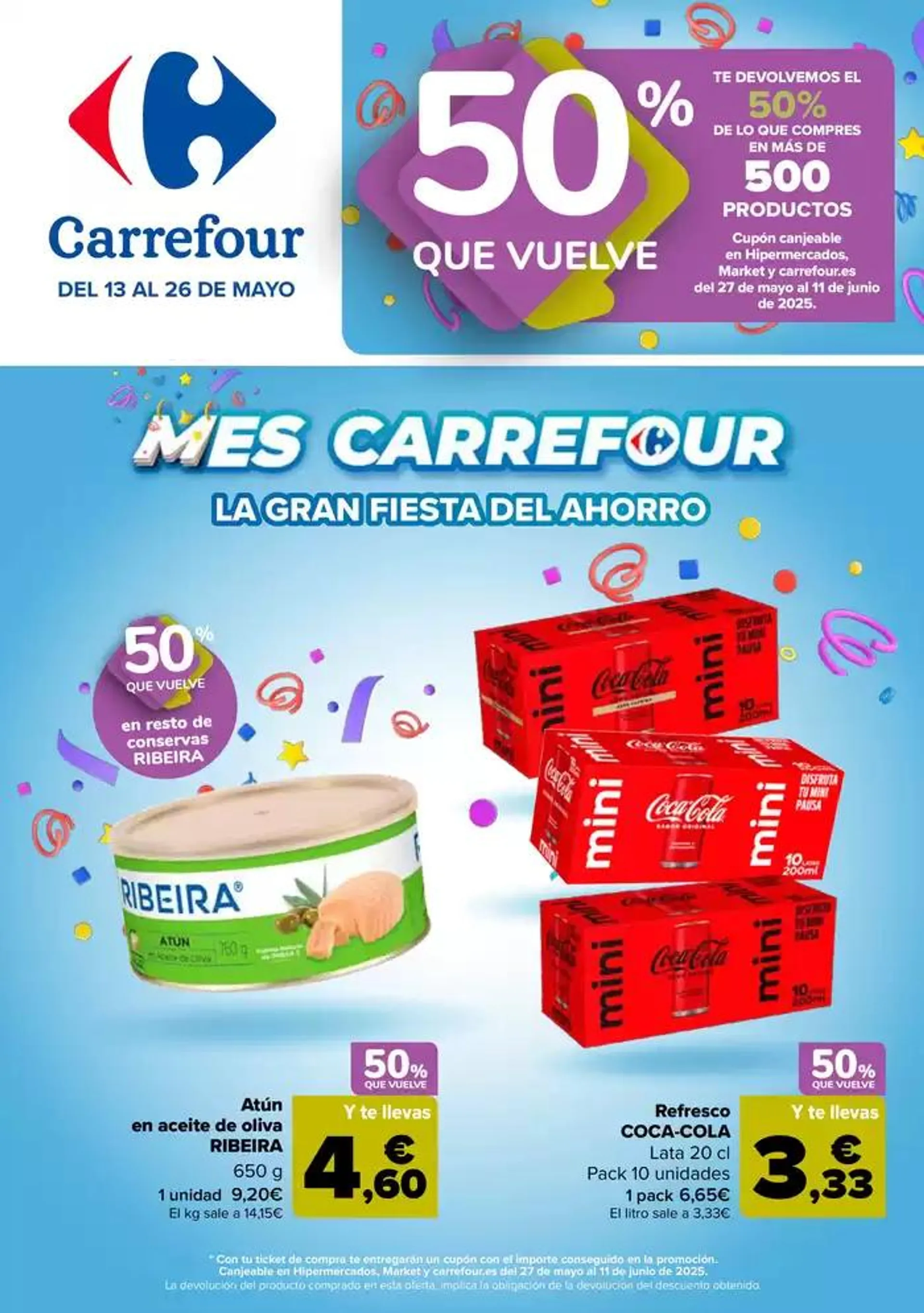 Catálogo de 50% QUE VUELVE + 2ªUD. AL -50% 13 de mayo al 26 de mayo 2025 - Página 1