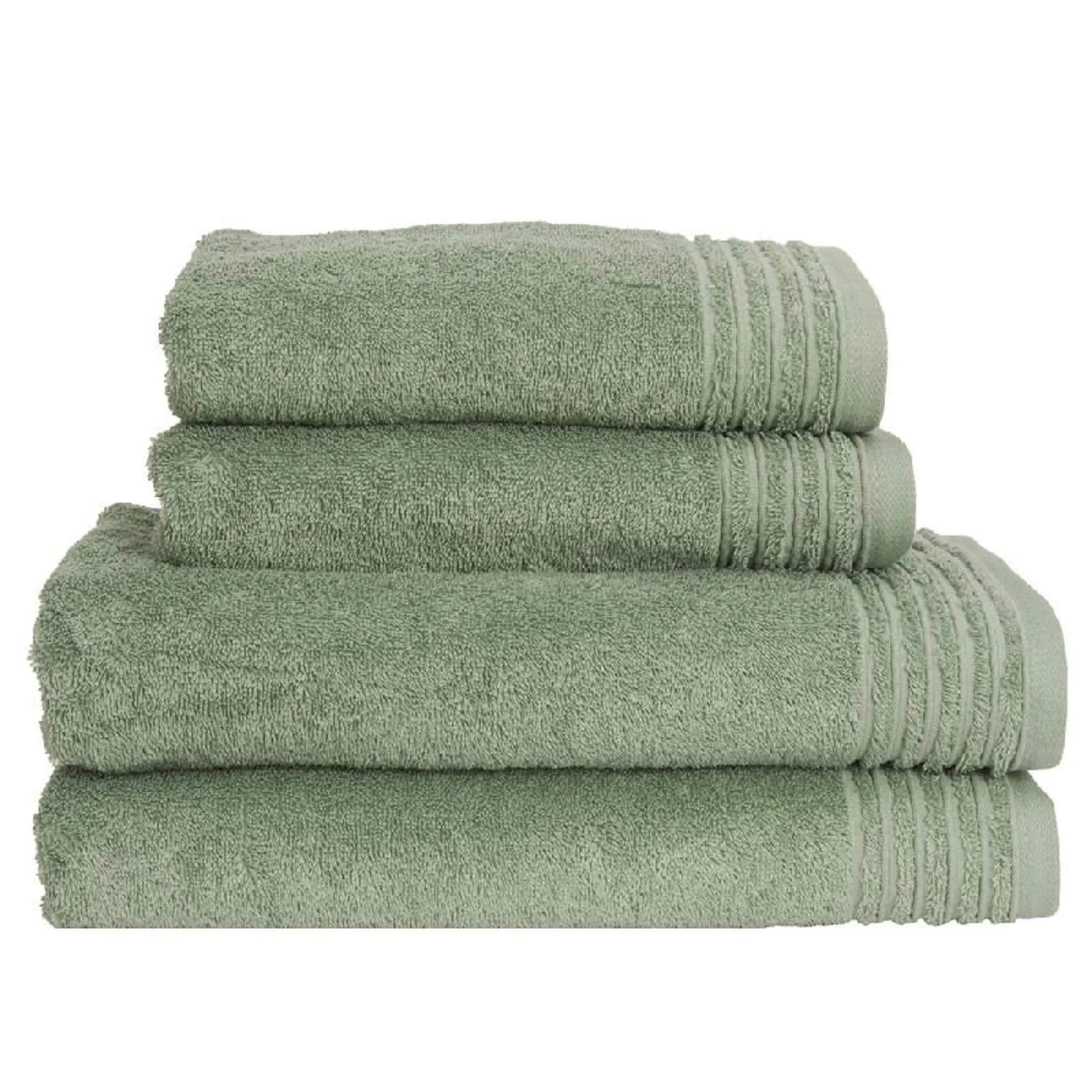 Set 4 Toallas 100% Algodón peinado - Basic LM salvia
