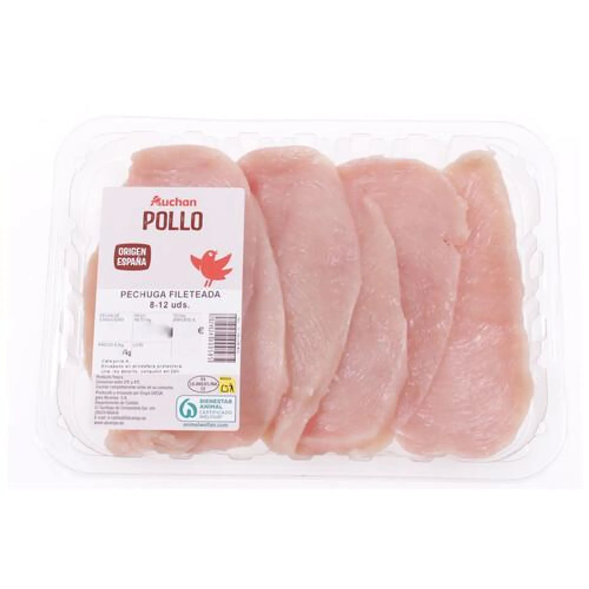 AUCHAN Pechuga de pollo filete. Producto Alcampo