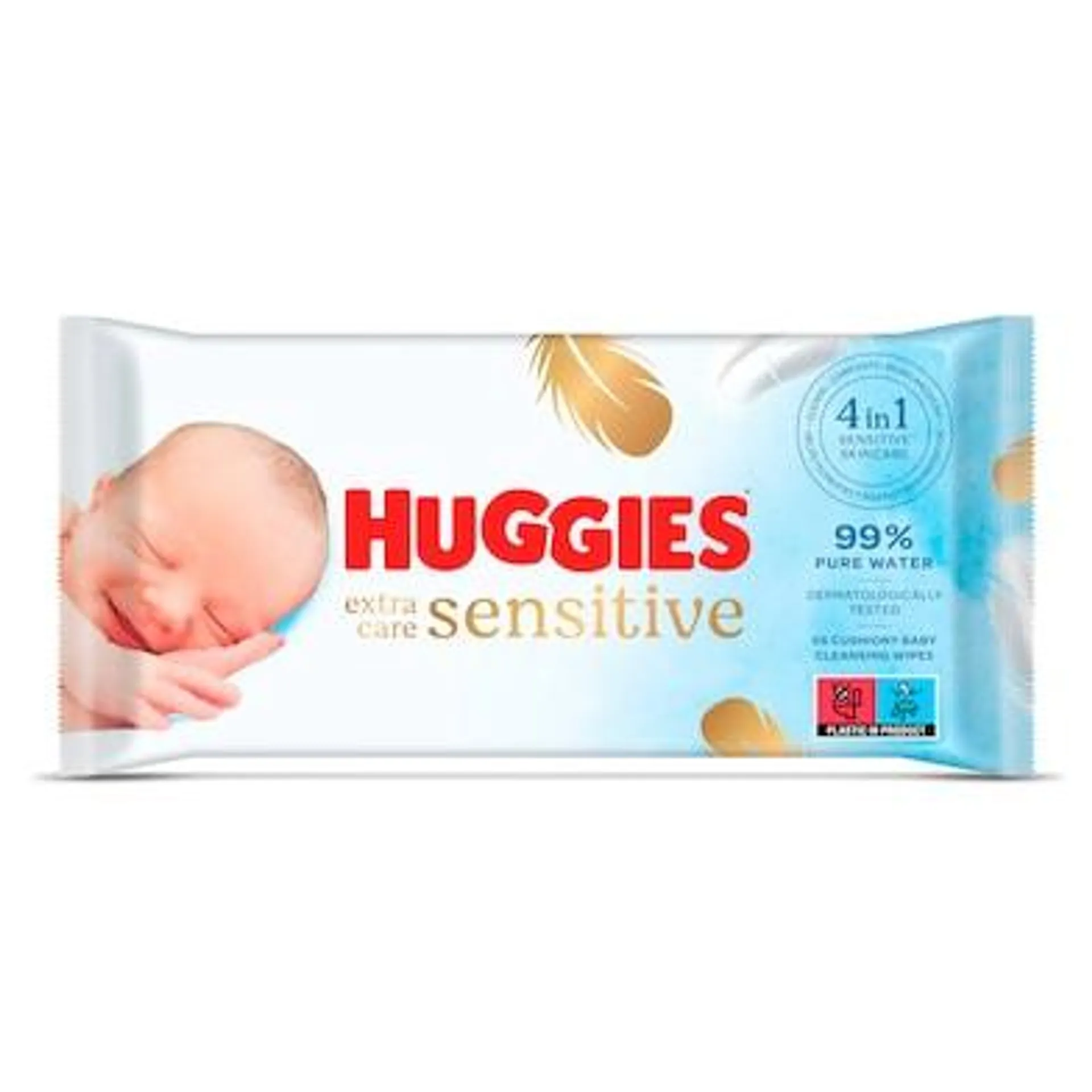 Toallitas para bebés extra care sensitive Huggies bolsa 56 unidades