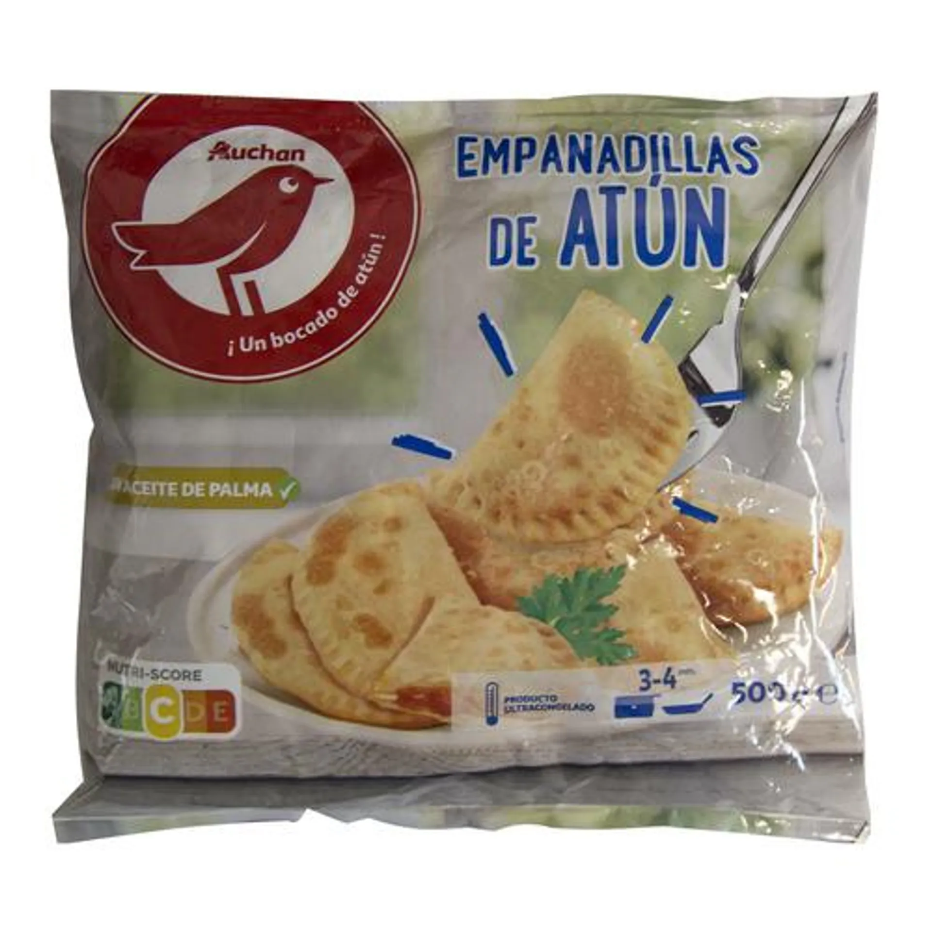 PRODUCTO ALCAMPO Empanadillas ultracongeladas, rellenas de atún con tomate PRODUCTO ALCAMPO 500 g.