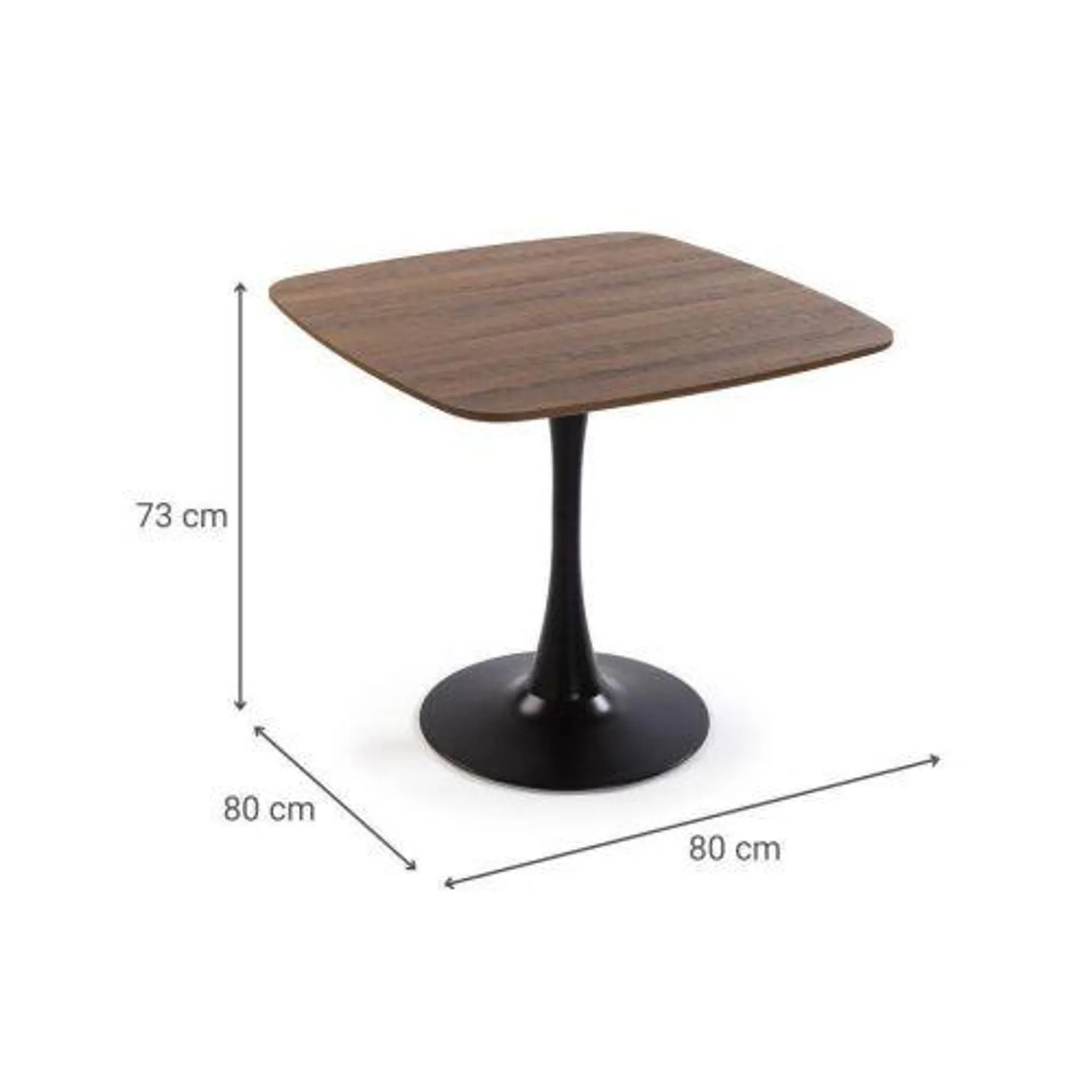 Mesa de Comedor en Madera Natural con Base de Metal Negra SVEG 22020098