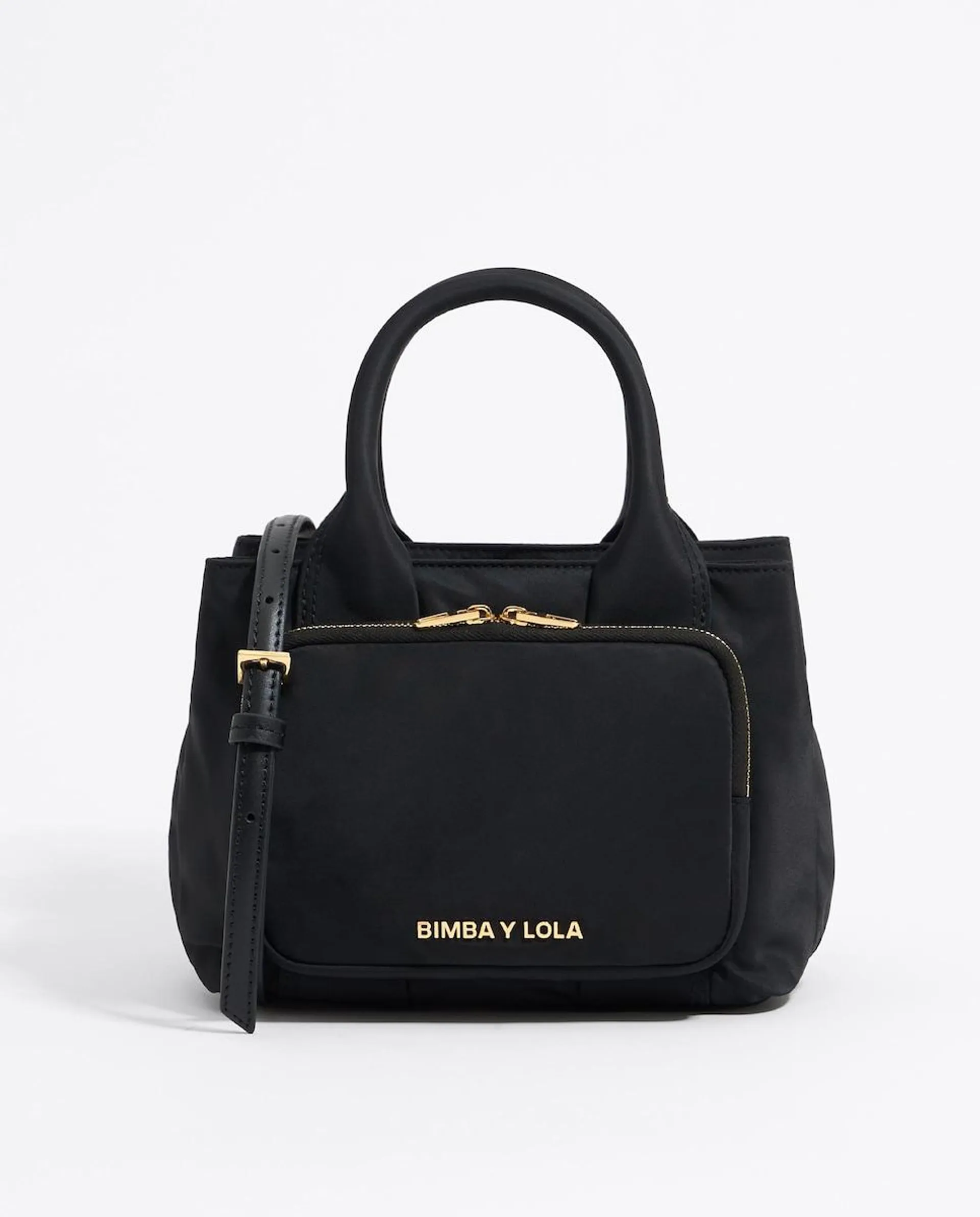 Bolso de mano de mujer pequeño de de nylon negro