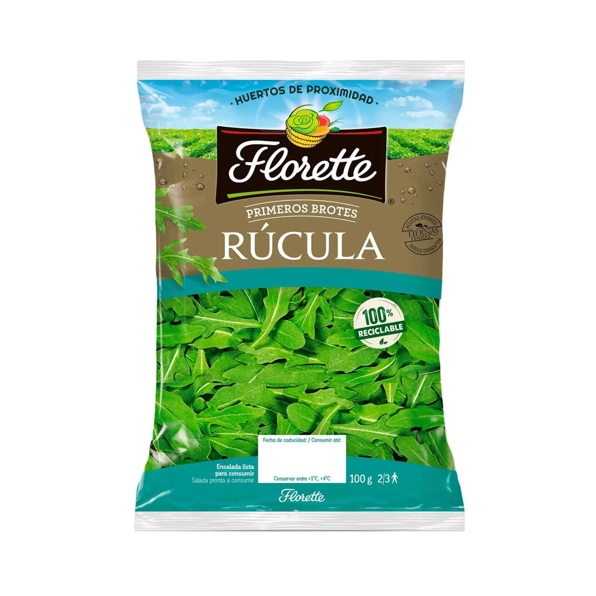 Ensalada rúcula FLORETTE PRIMEROS BROTES 100 g.